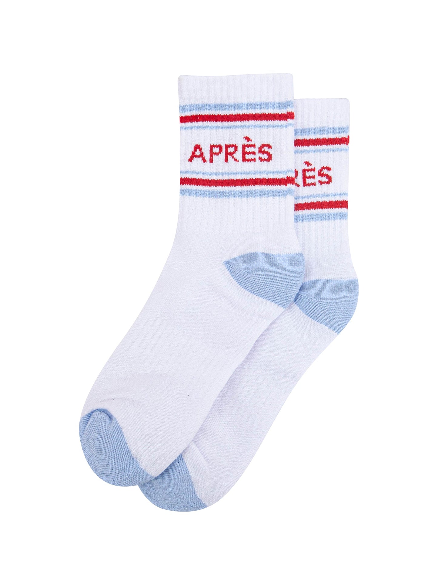 Apres-Organic-Cotton-Sports-Socks-in-White/Icy-Blue-Laid-Flat