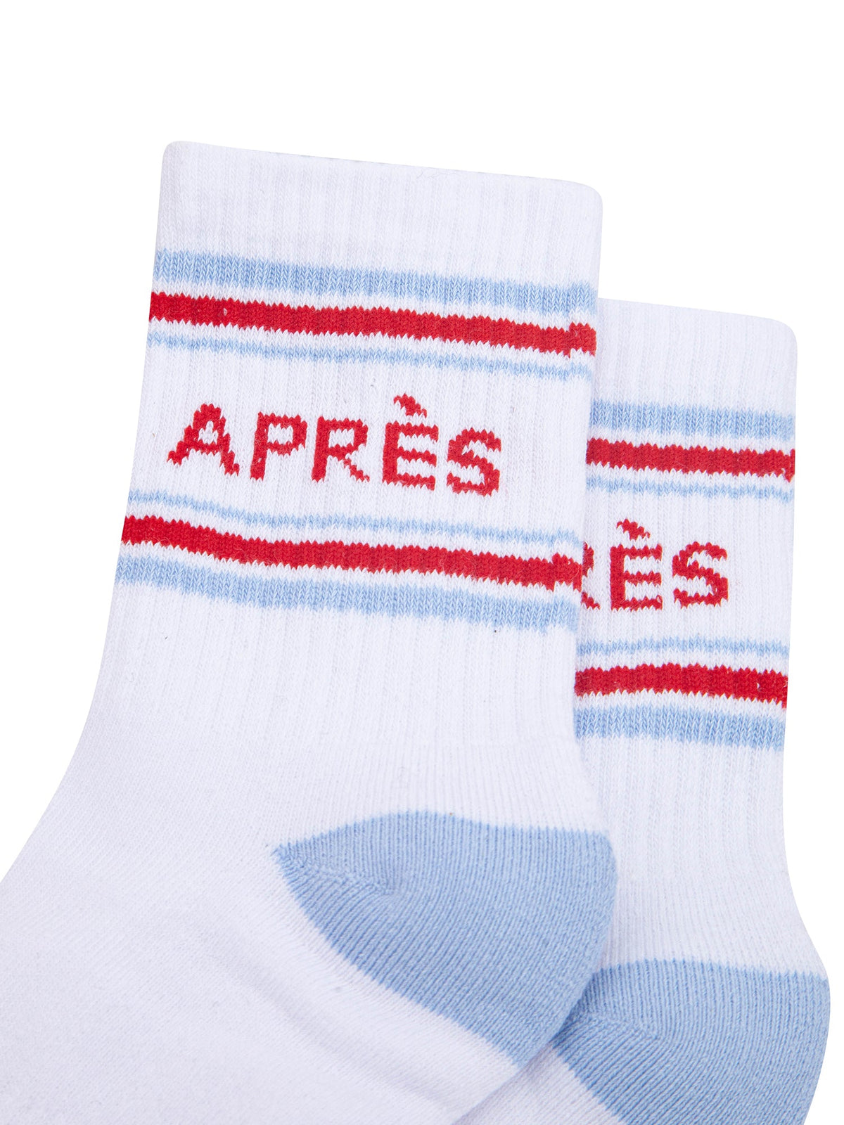 Apres-Organic-Cotton-Sports-Socks-in-White/Icy-Blue-Close-Up