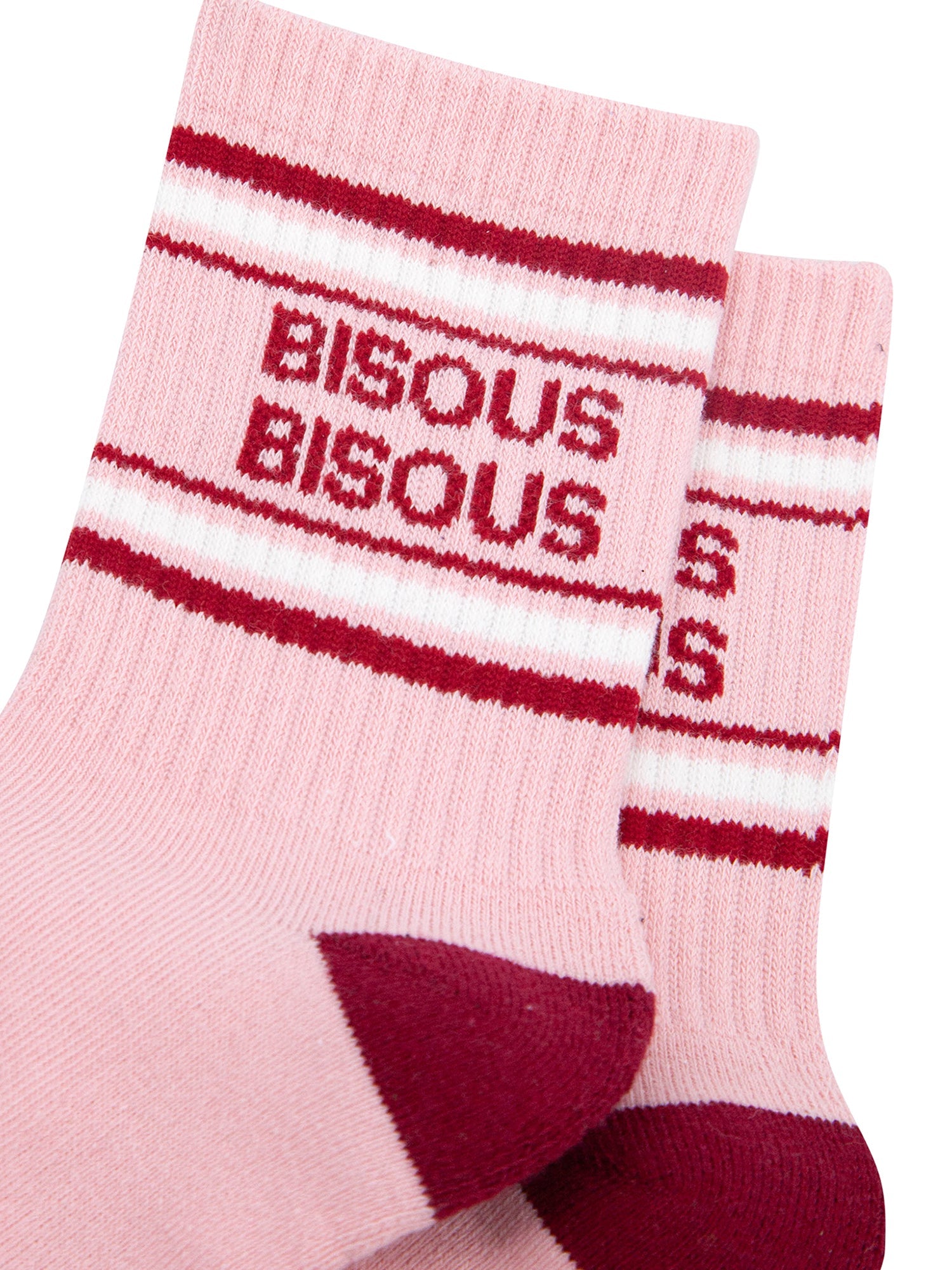 Bisous-Bisous-Organic-Cotton-Sports-Socks-in-Pink-Closeup