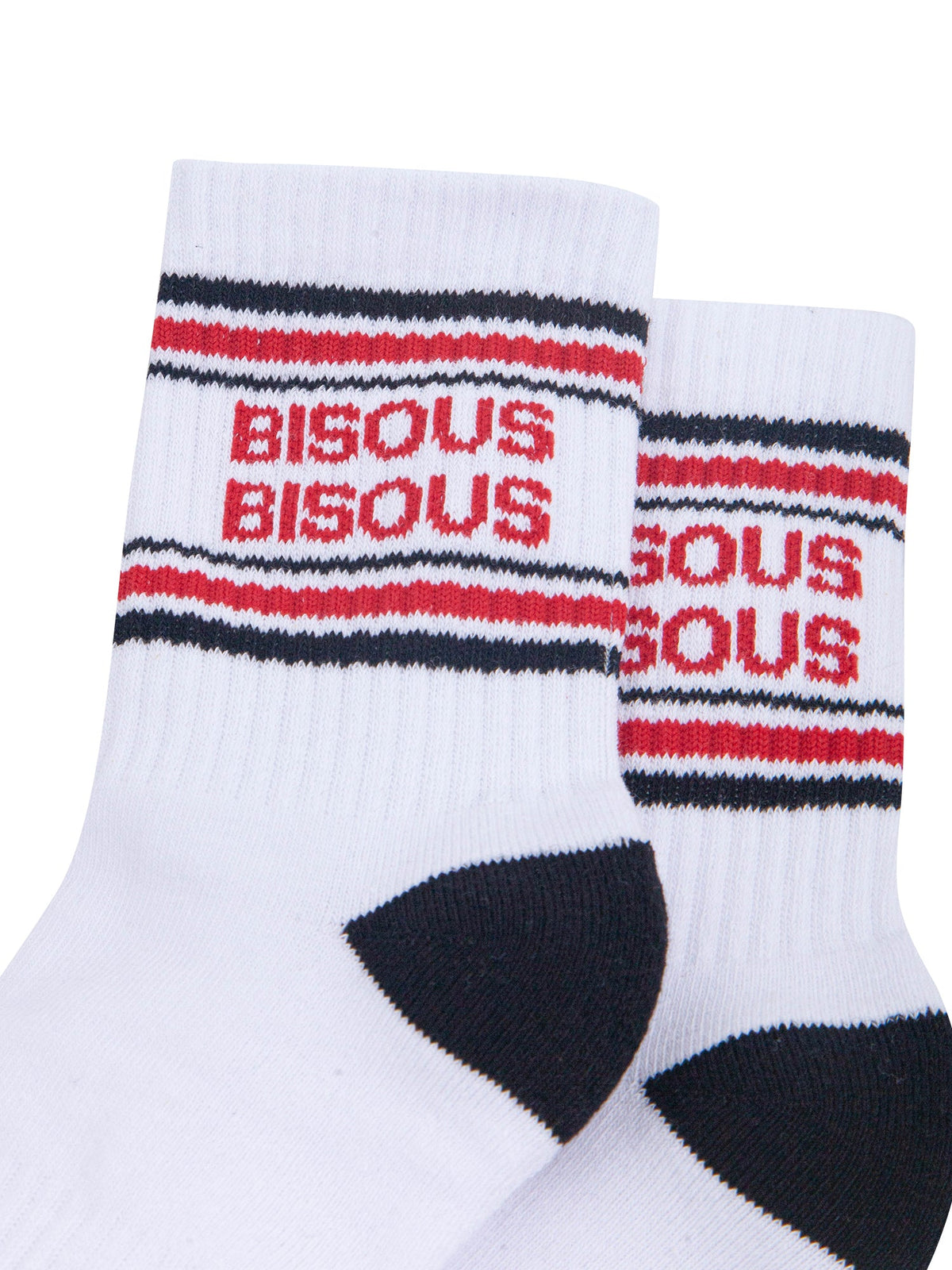 Bisous-Bisous-Organic-Cotton-Sports-Socks-in-White/Black-Close-Up