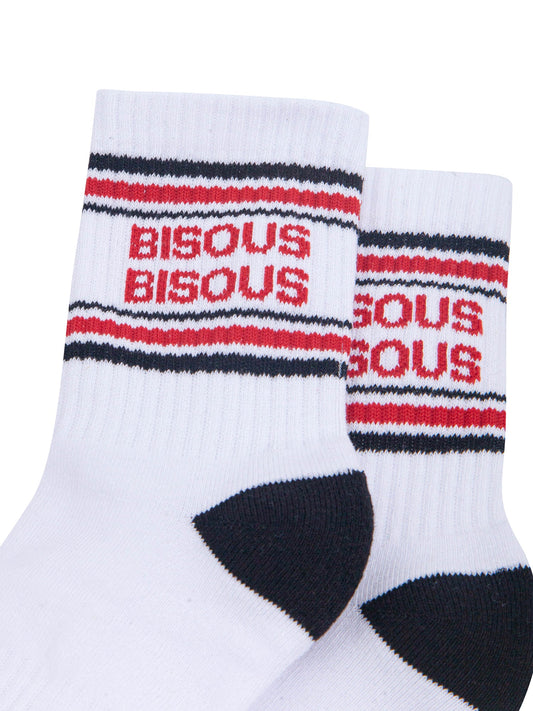 Bisous-Bisous-Organic-Cotton-Sports-Socks-in-White/Black-Close-Up