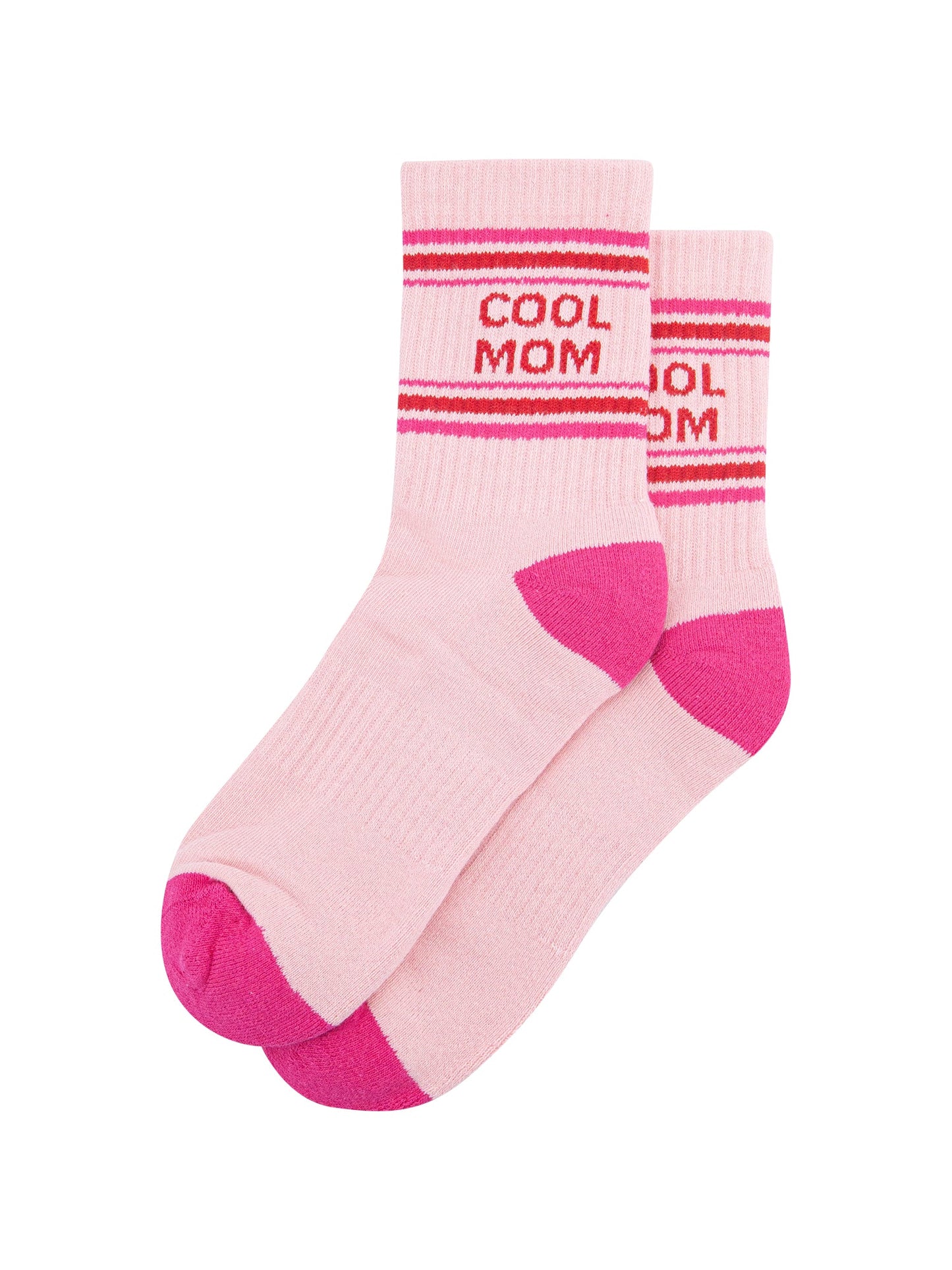 Cool-Mom-Organic-Cotton-Sports-Socks-in-Soft-Pink/Red-Laid-Flat