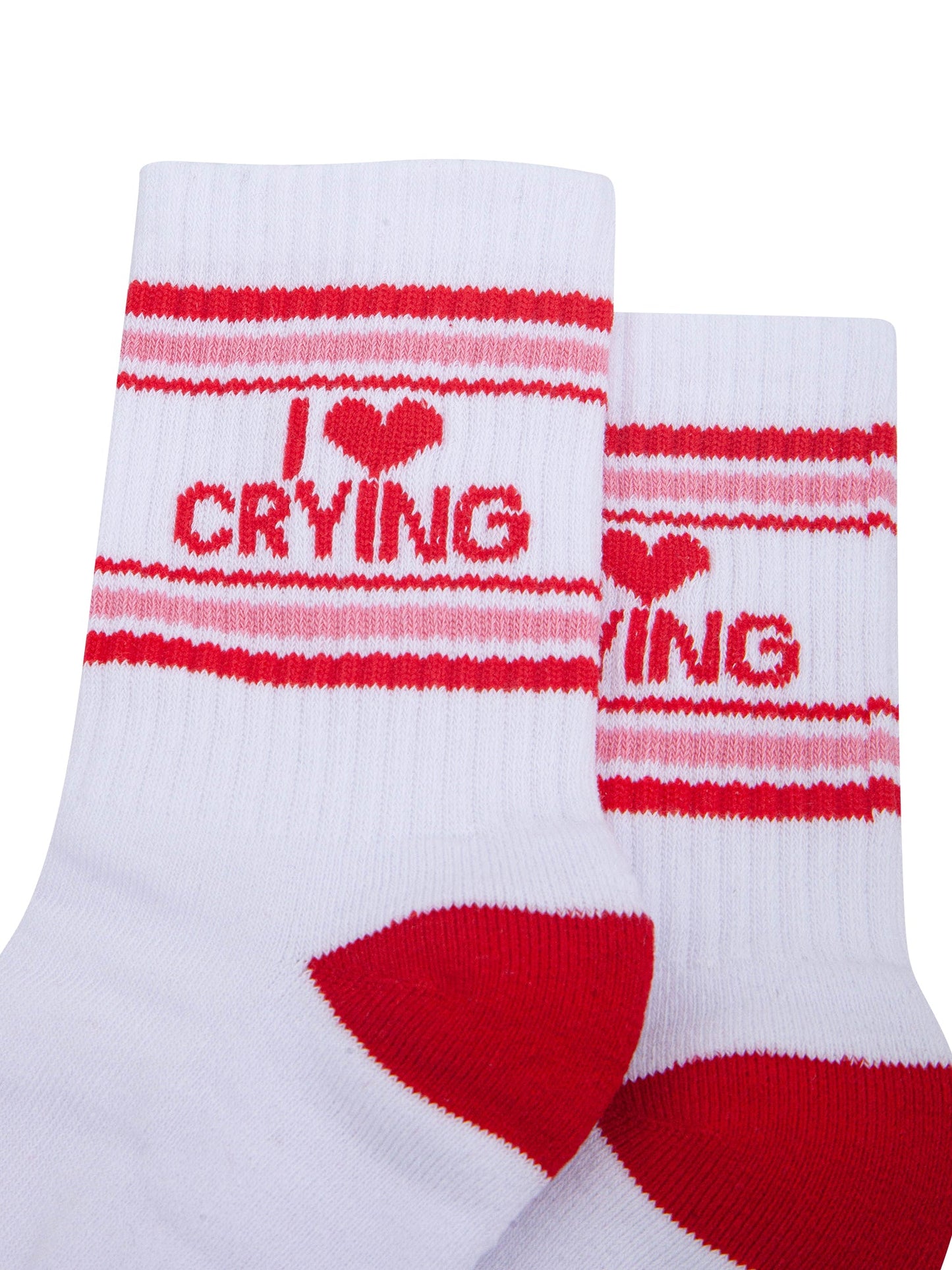 I-Love-Crying-Organic-Cotton-Sports-Socks-in-White/Red-Close-Up