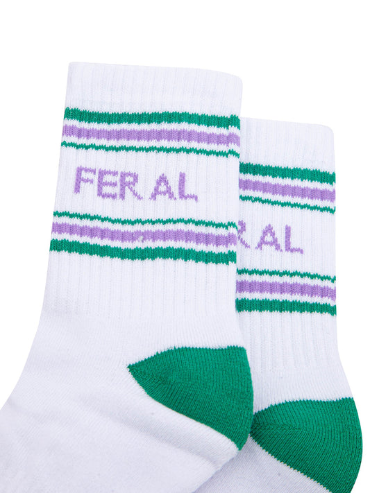 Feral-Organic-Cotton-Sports-Socks-in-White/Green-Close-Up