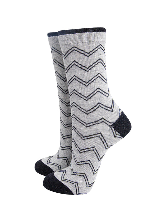 Zig-Zag-Combed-Cotton-Glitter-Socks-in-Grey-Mannequin