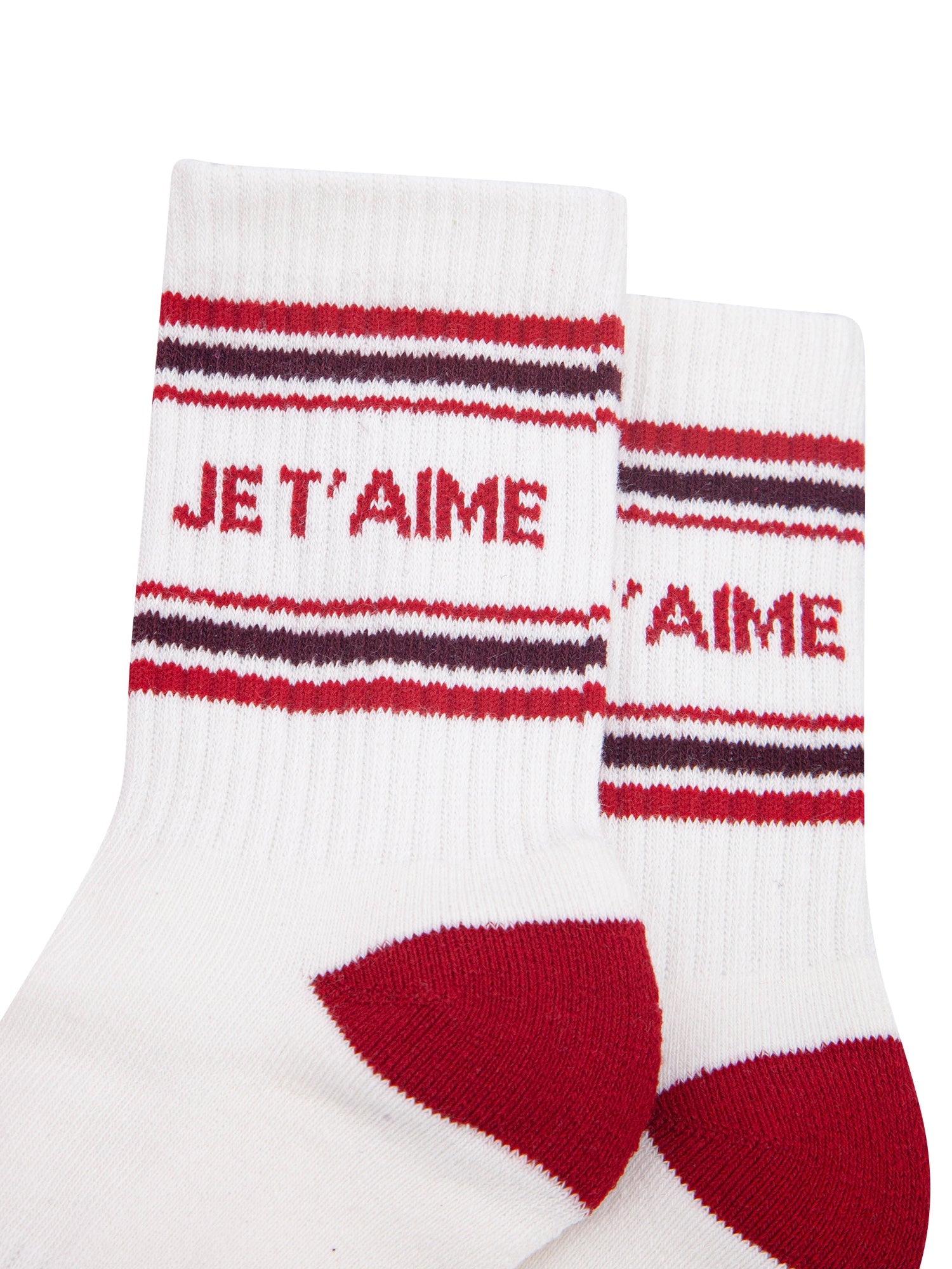 Je-T'aime-Organic-Cotton-Sports-Socks-in-Cream/Red-Close-Up