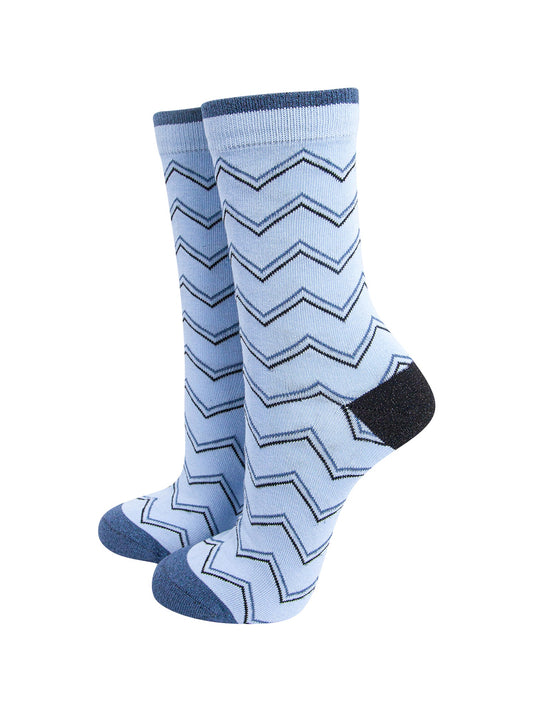 Zig-Zag-Combed-Cotton-Glitter-Socks-in-Blue-Mannequin