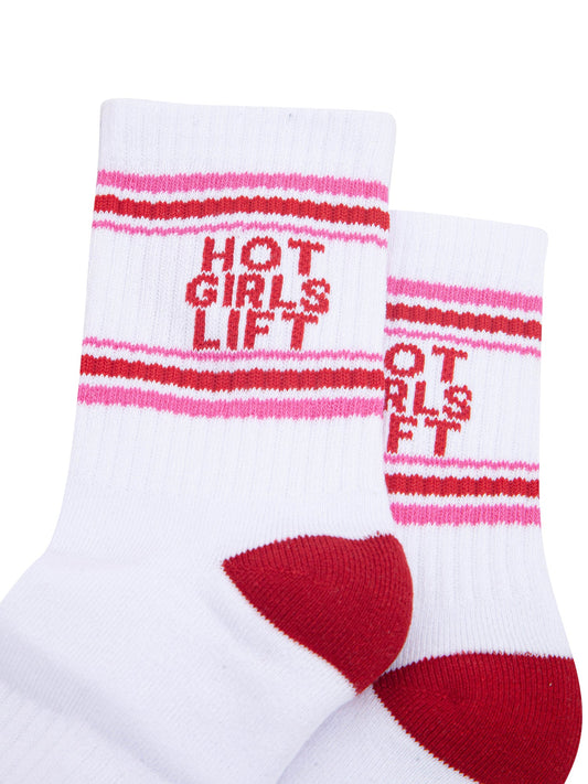 Hot-Girls-Lift-Organic-Cotton-Sports-Socks-in-White/Red-Close-Up