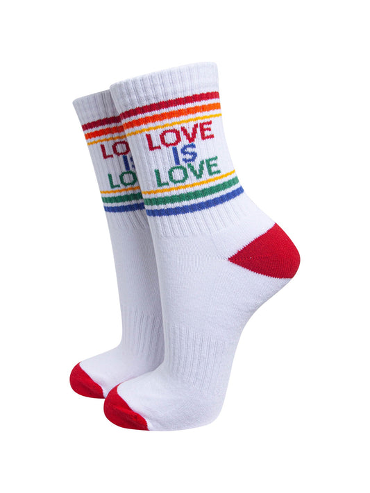 Love-Is-Love-Organic-Cotton-Sports-Socks-in-White/Multi-On-Mannequin