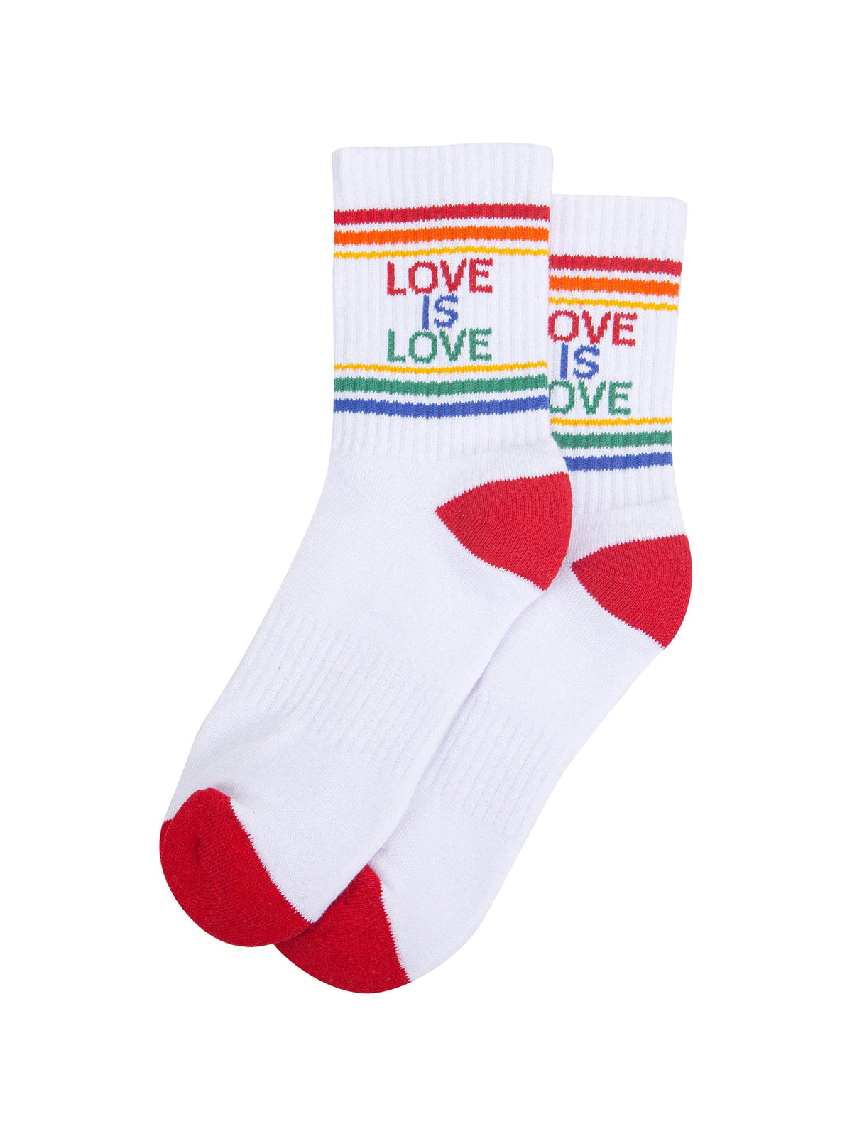 Love-Is-Love-Organic-Cotton-Sports-Socks-in-White/Multi-Laid-Flat