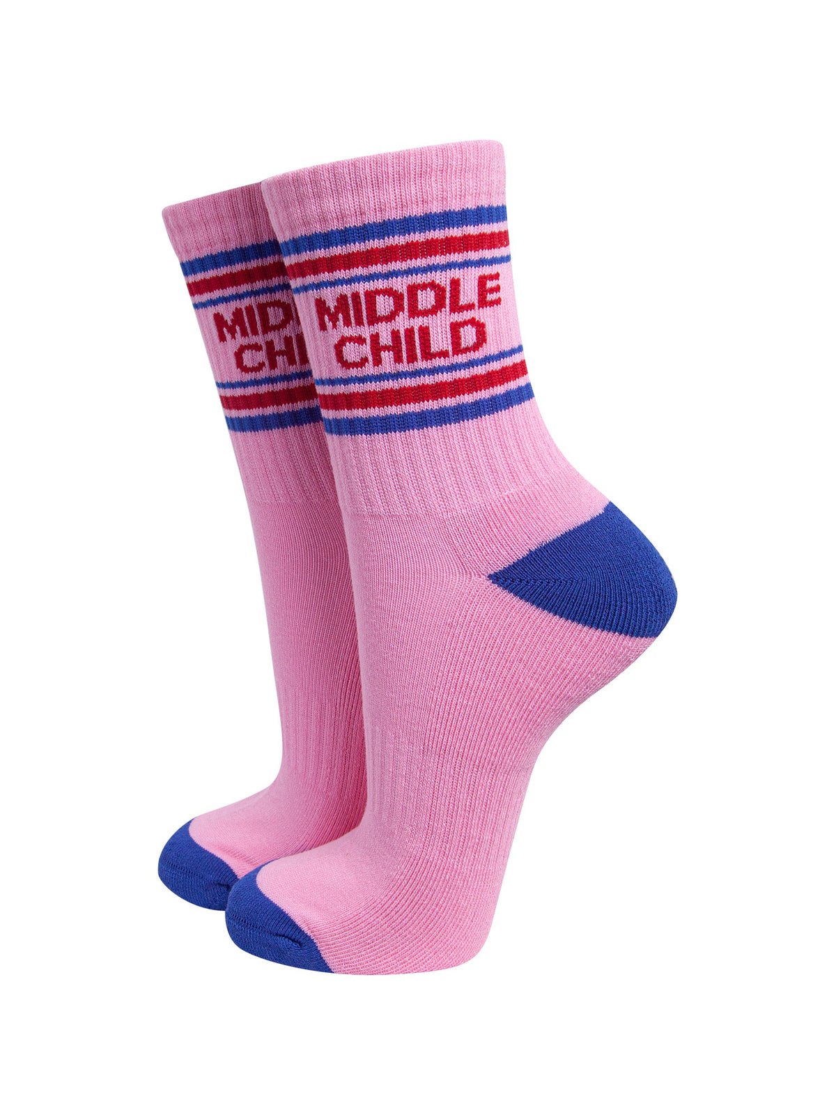 Middle-Child-Organic-Cotton-Sports-Socks-in-Pink/Royal-Blue-On-Mannequin