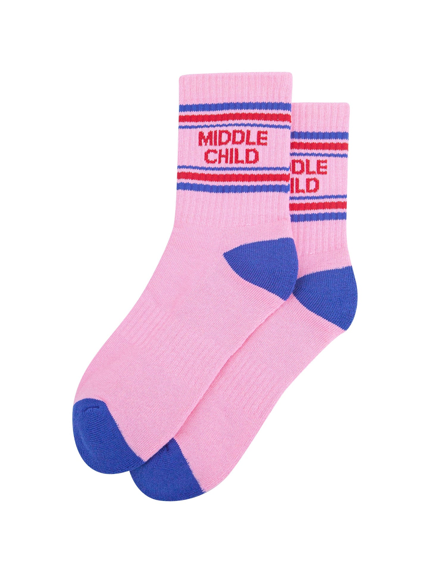 Middle-Child-Organic-Cotton-Sports-Socks-in-Pink/Royal-Blue-Laid-Flat