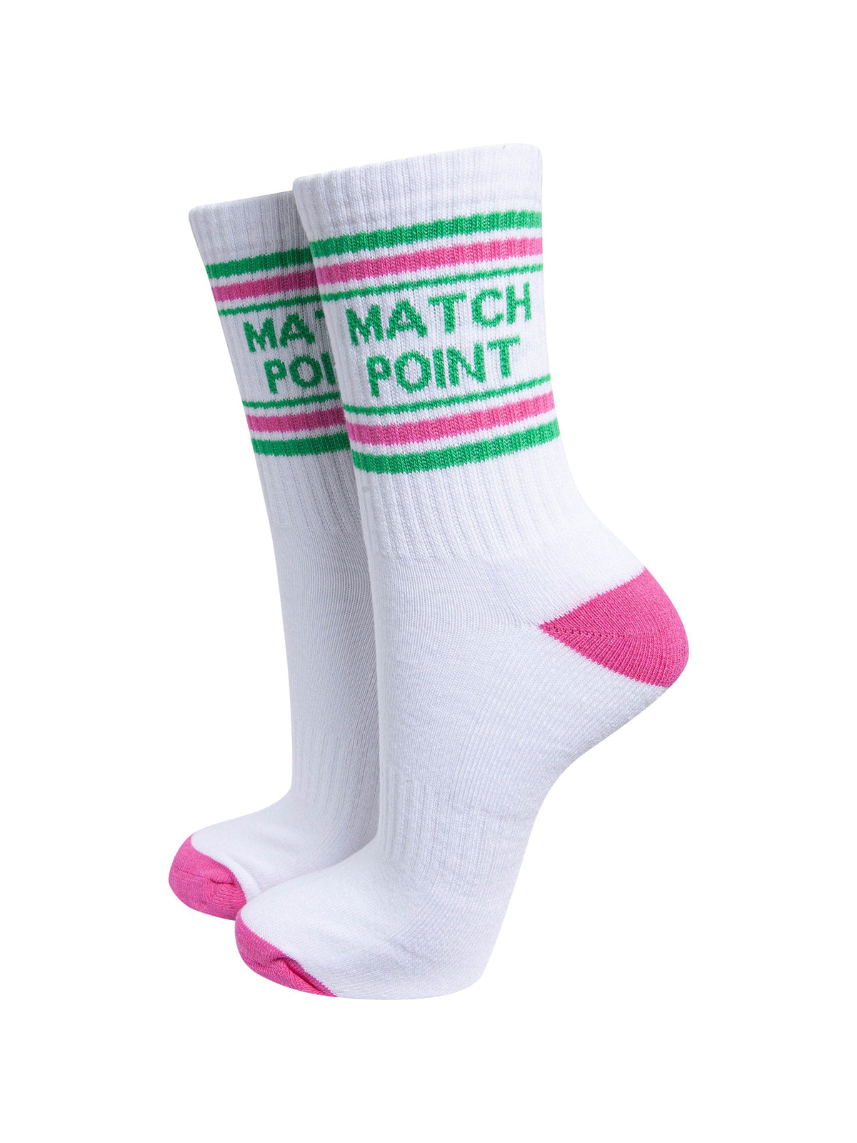 Match-Point-Organic-Cotton-Sports-Socks-in-White/Hot-Pink-On-Mannequin