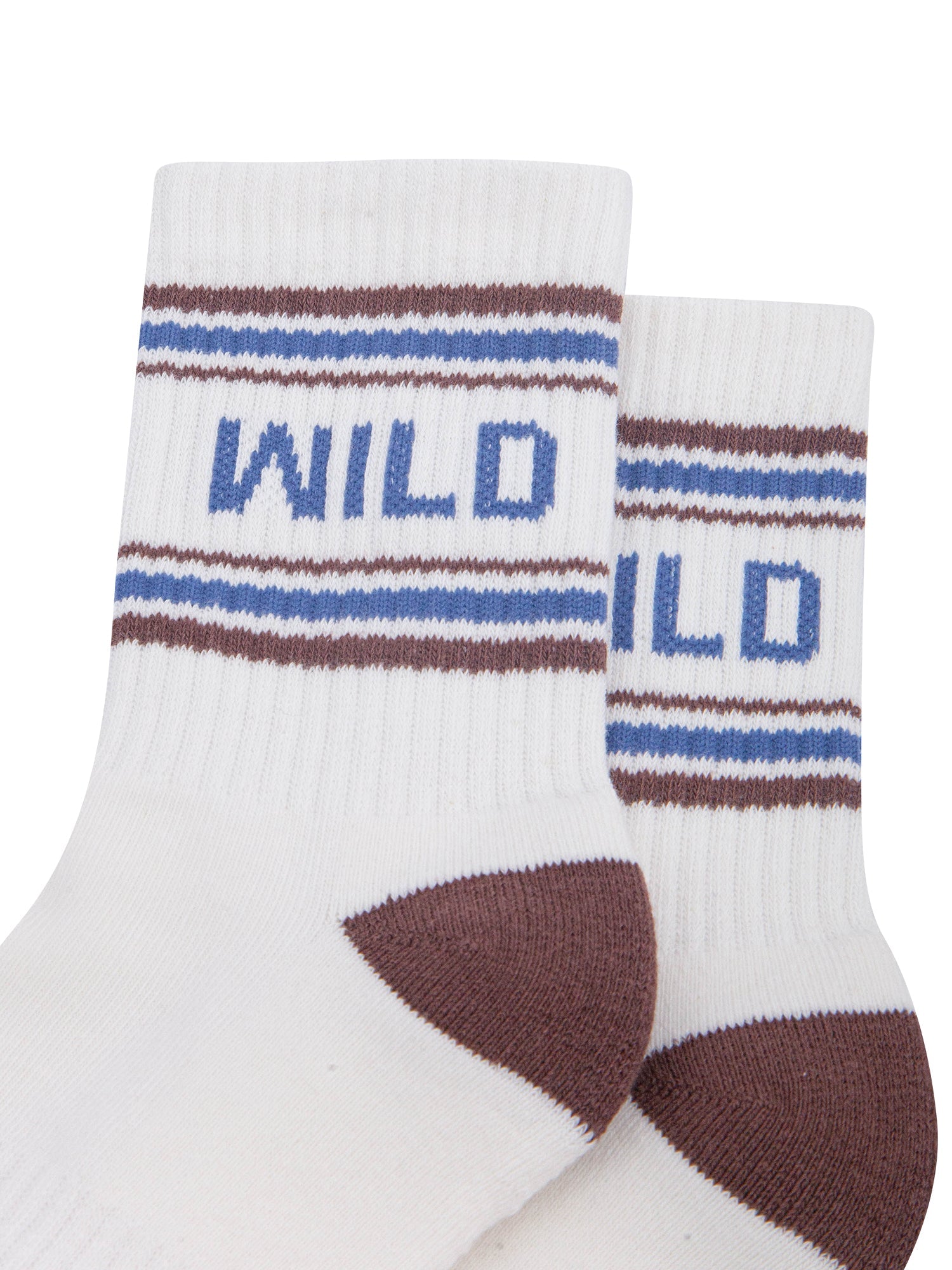 Wild-Organic-Cotton-Sports-Socks-in-White/Brown-Laid-Flat