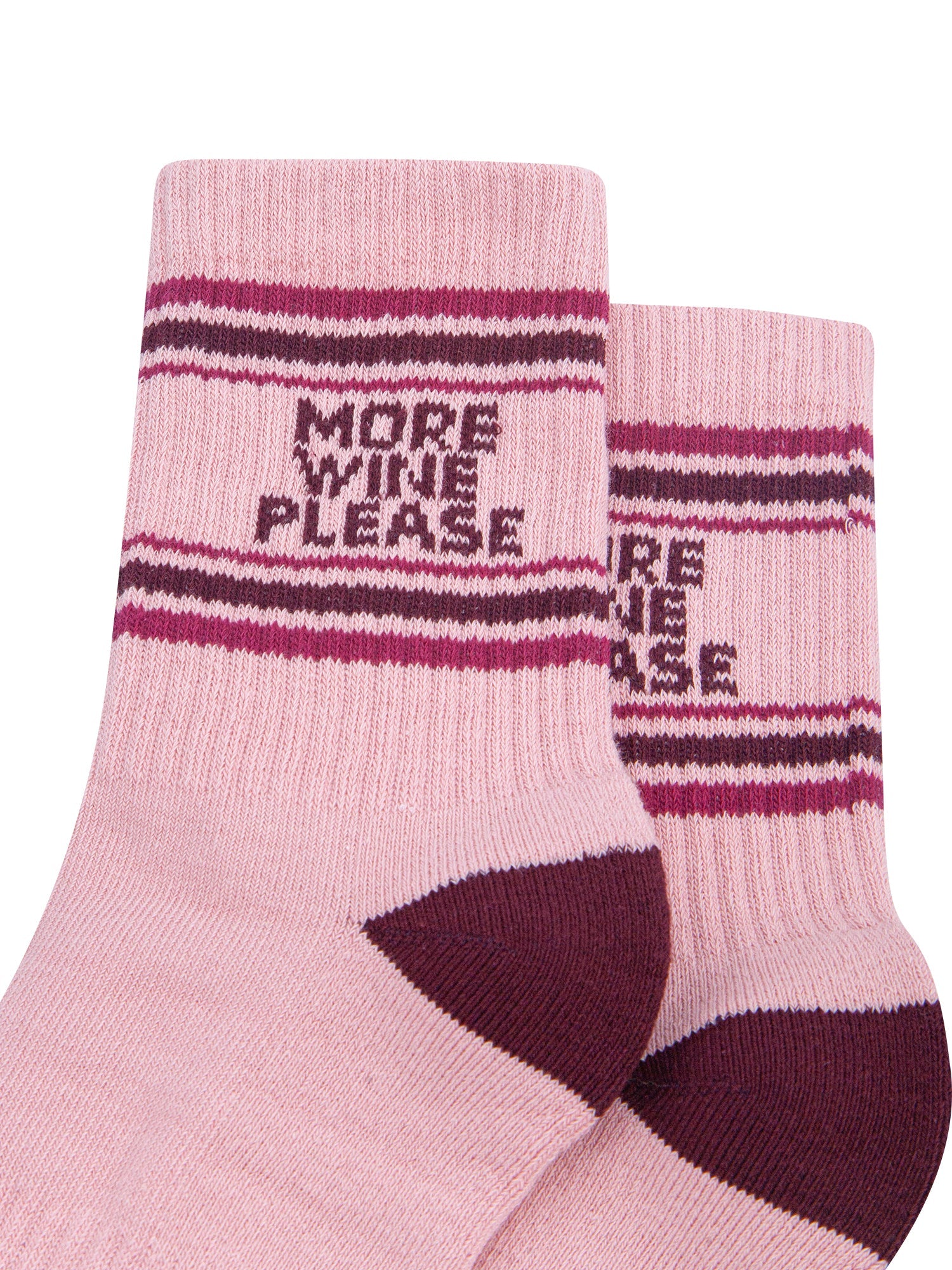 More-Wine-Please-Organic-Cotton-Sports-Socks-in-Soft-Pink/Burgundy-Close-Up
