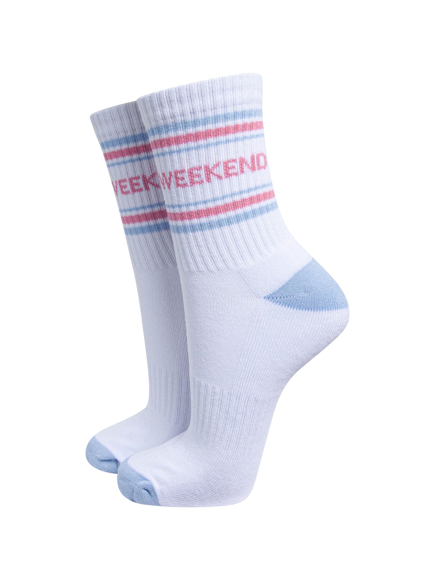 Weekend-Organic-Cotton-Sports-Socks-in-White/Icy-Blue-On-Mannequin