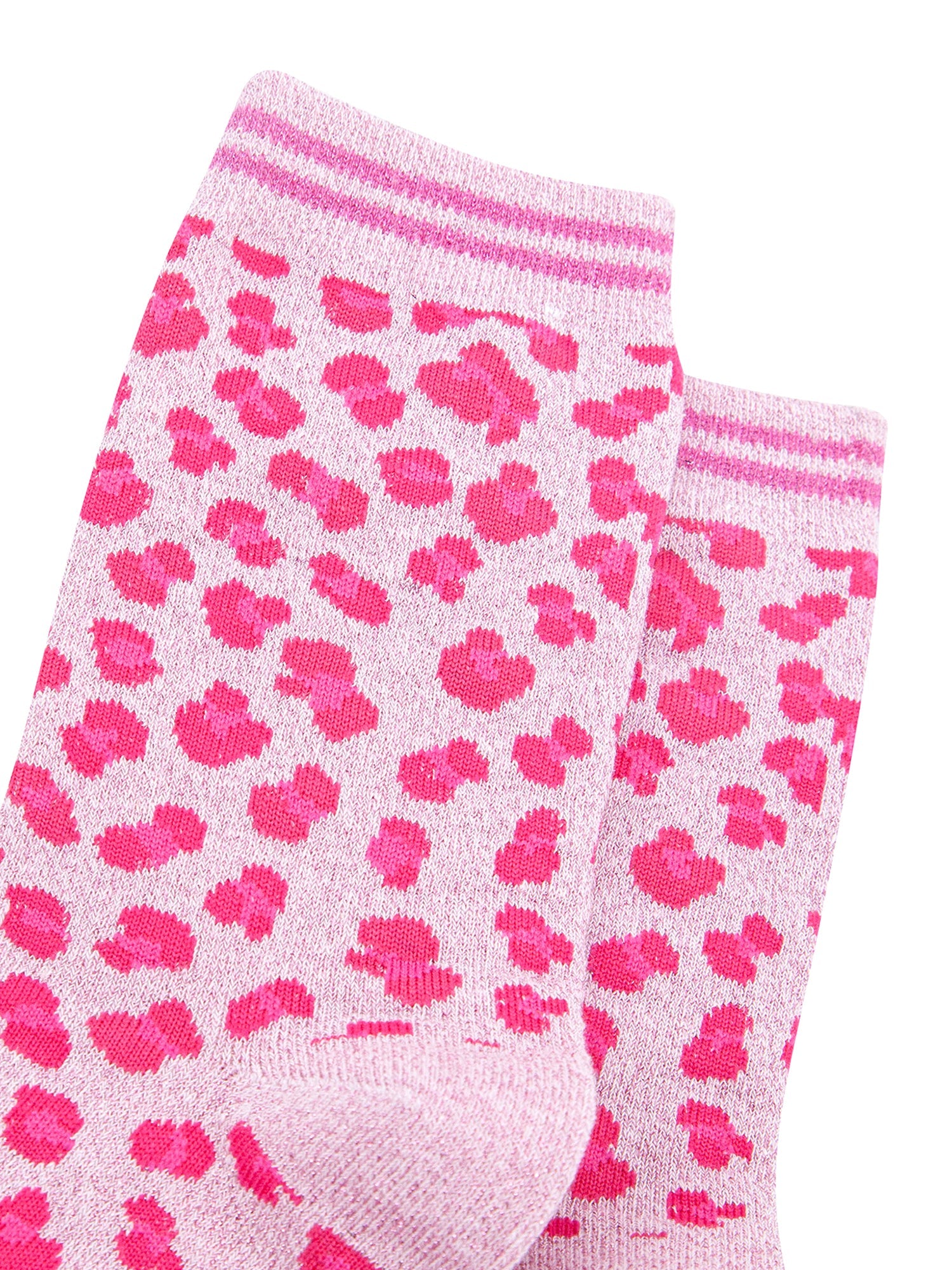 Leopard-Print-Combed-Cotton-Glitter-Socks-in-Pink-Closeup