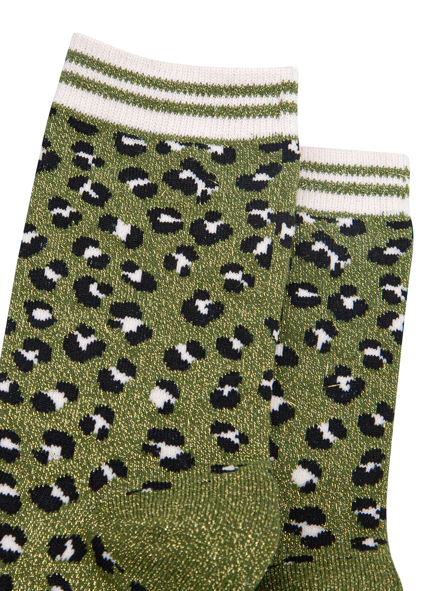 Leopard-Print-Combed-Cotton-Glitter-Socks-in-Khaki-Black-Closeup