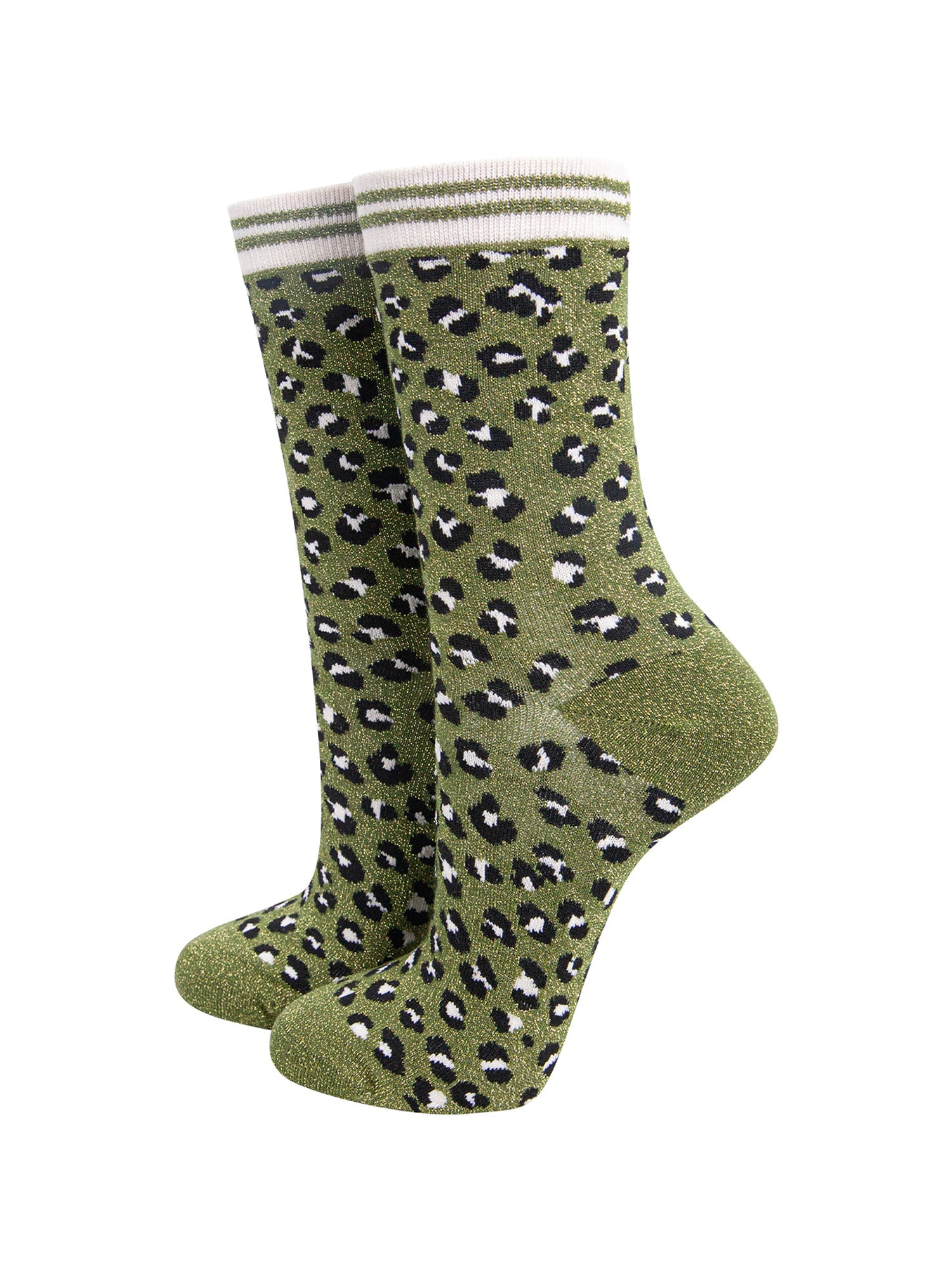 Leopard-Print-Combed-Cotton-Glitter-Socks-in-Khaki-Black-Mannequin