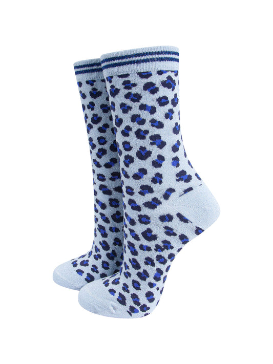 Leopard-Print-Combed-Cotton-Glitter-Socks-in-Blue-Mannequin