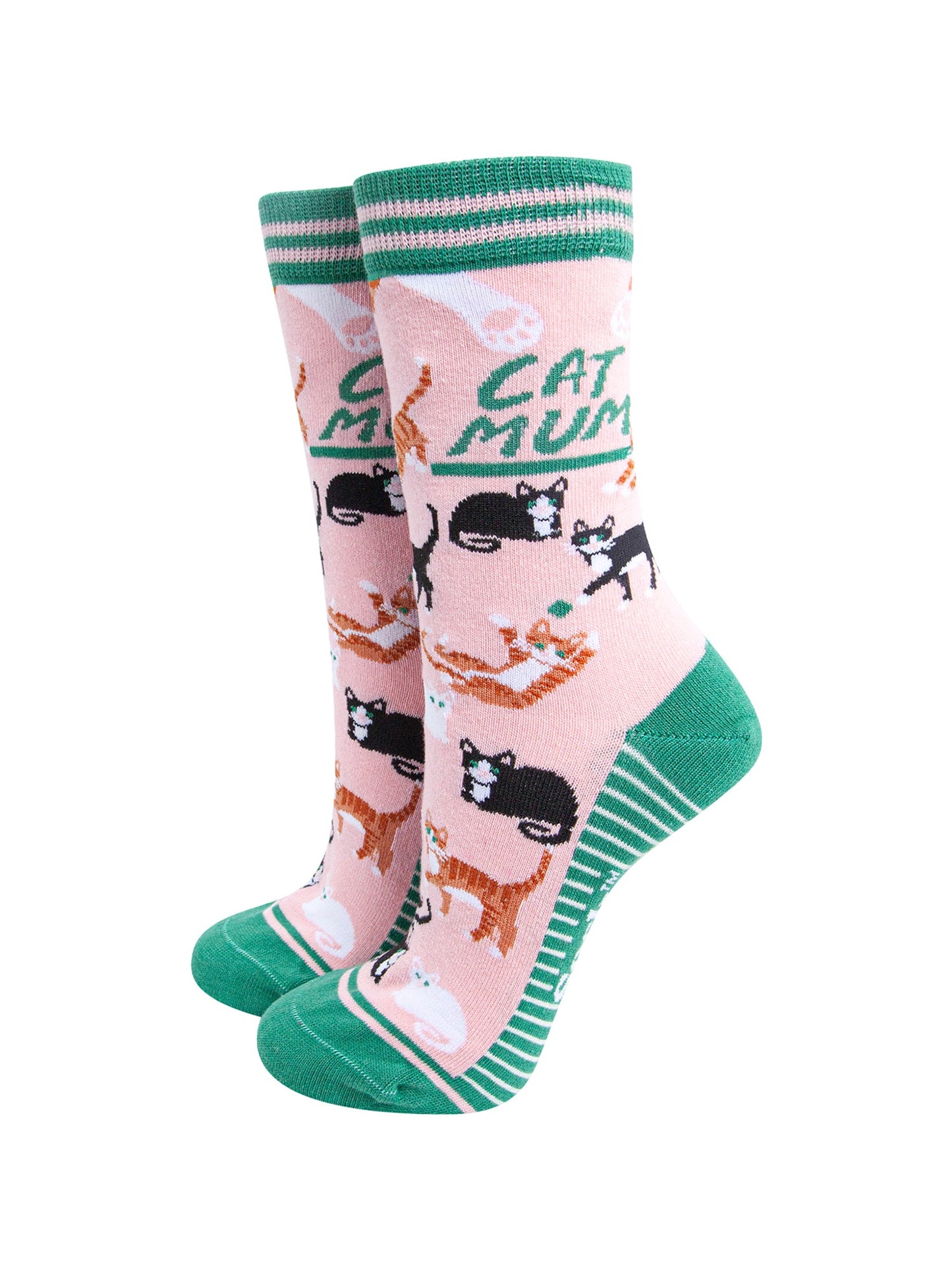 Cat-Mum-Combed-Cotton-Socks-in-Pink-Mannequin
