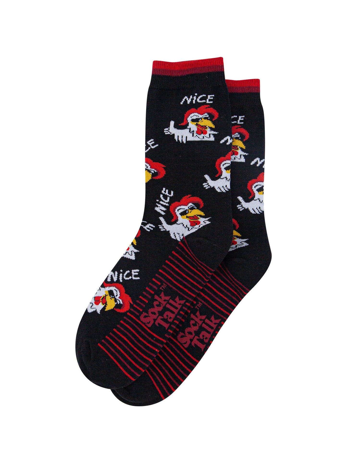 Nice-Cock-Combed-Cotton-Novelty-Socks-in-Black-Lying-Flat
