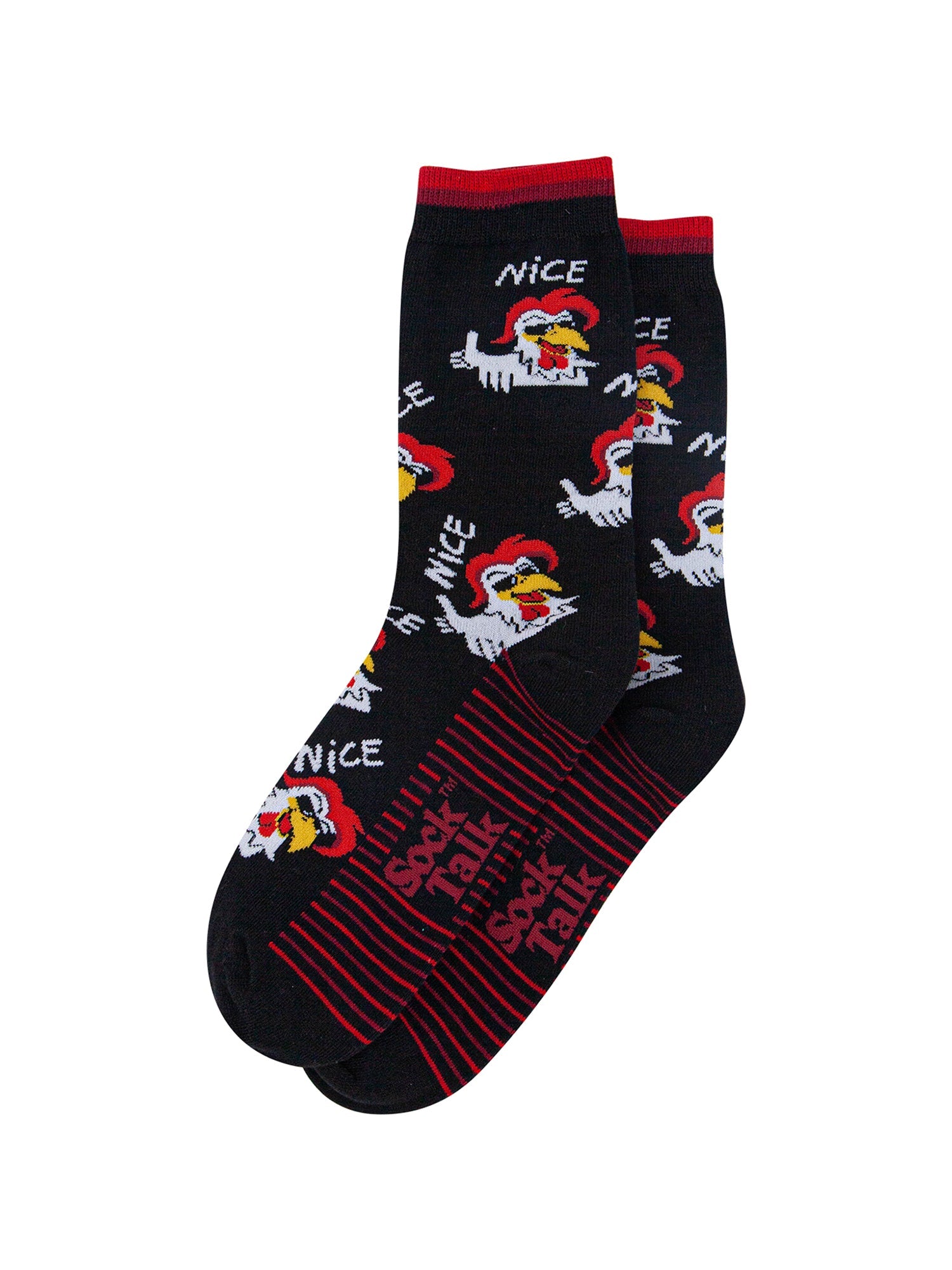 Nice-Cock-Combed-Cotton-Novelty-Socks-in-Black-Lying-Flat
