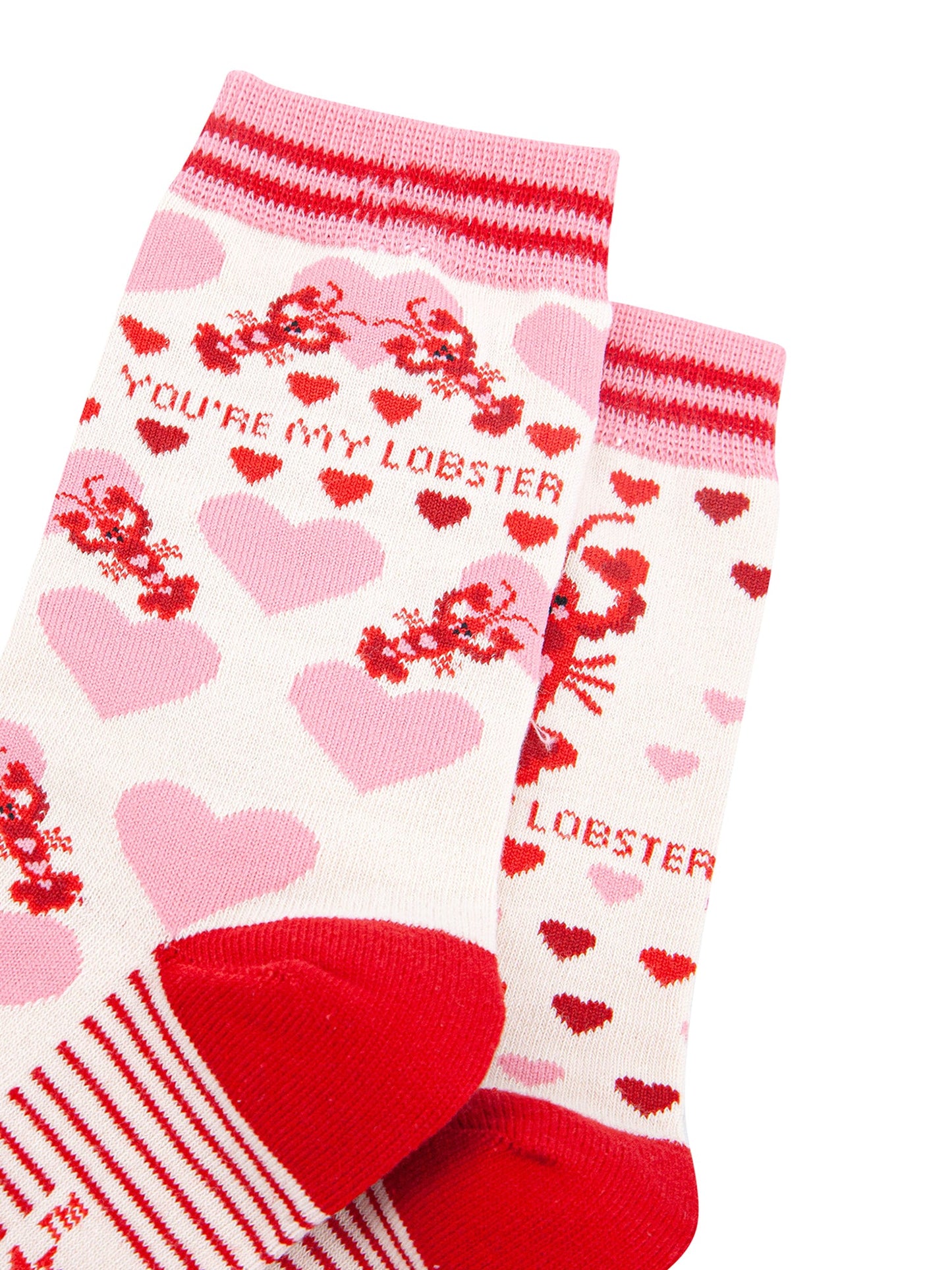 You're-My-Lobster-Combed-Cotton-Off-Socks-in-Pink-Closeup