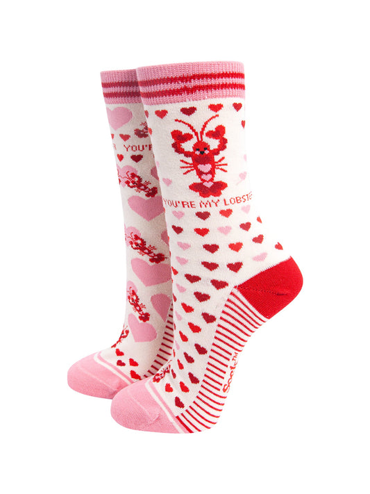 You're-My-Lobster-Combed-Cotton-Off-Socks-in-Pink-Mannequin