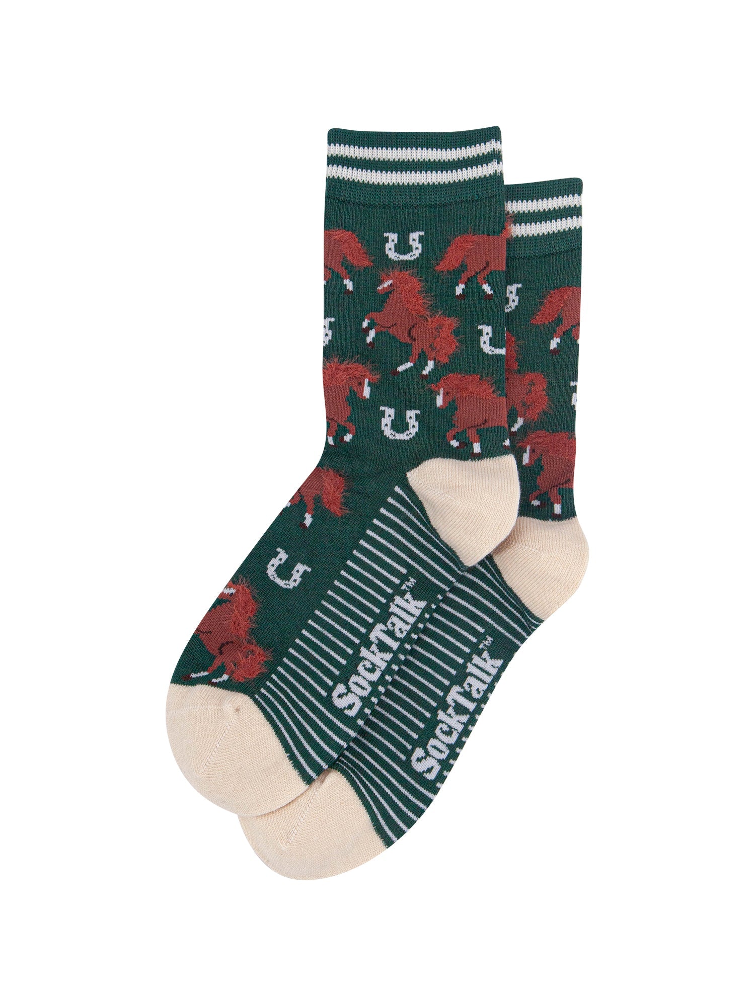 Green-Horse-Women's-Fluffy-Bamboo-Socks-Laid-Flat