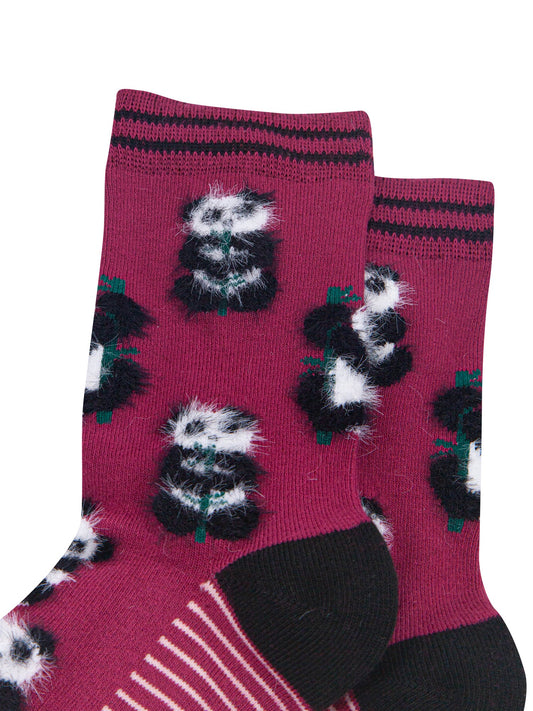 Berry-Panda-Women's-Fluffy-Bamboo-Socks-Close-Up