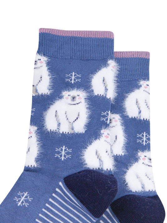 Polar-Bear-Bamboo-Fluffy-Socks-in-Denim-Blue-Close-Up