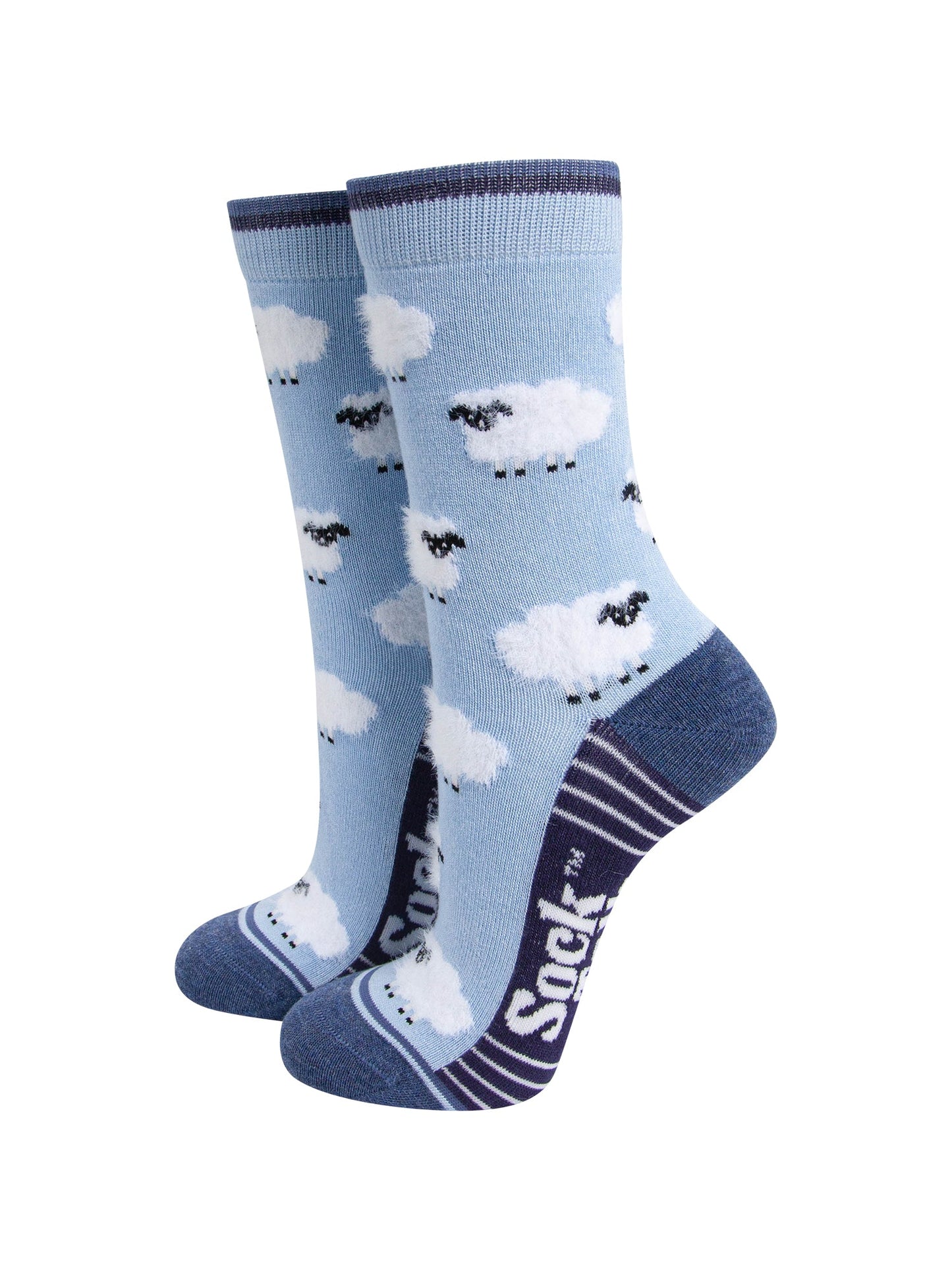 Sheep-Fluffy-Bamboo-Socks-in-Blue-Mannequin