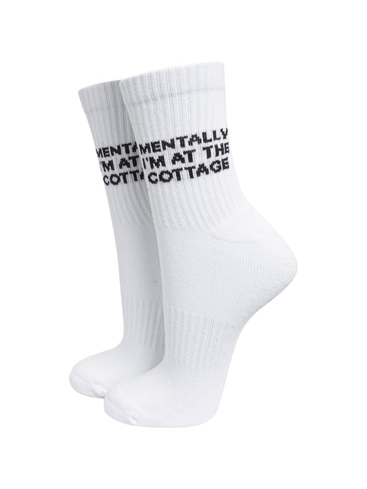 Mentally-I'm-At-The-Cottage-Organic-Cotton-Sports-Socks-in-White-On-Mannequin