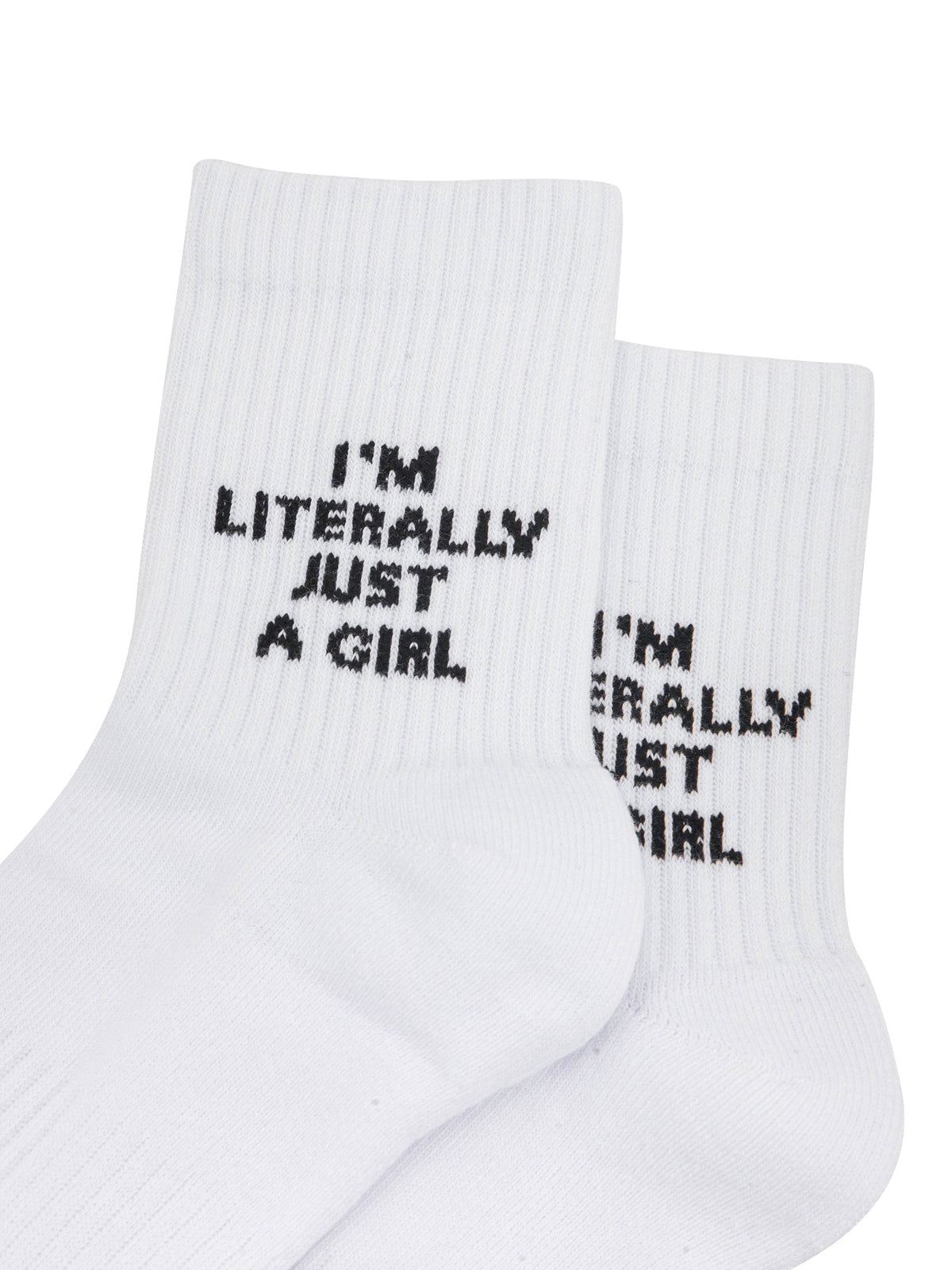 I'm-Literally-Just-A-Girl-Organic-Cotton-Sports-Socks-in-White-Close-Up