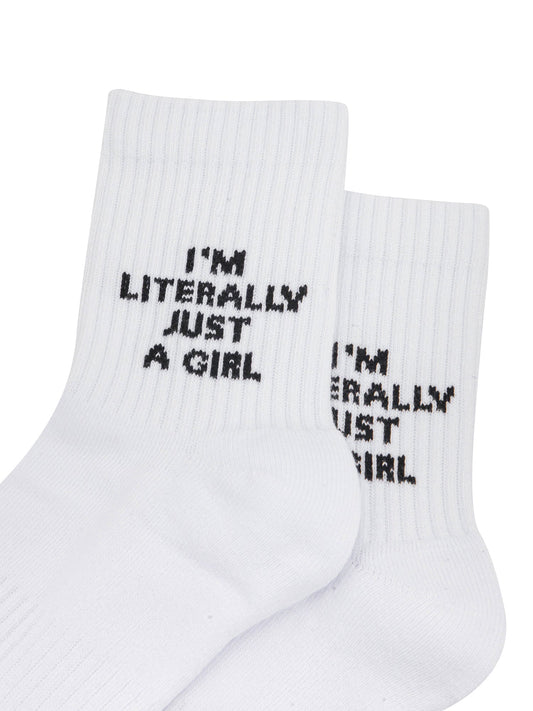 I'm-Literally-Just-A-Girl-Organic-Cotton-Sports-Socks-in-White-Close-Up