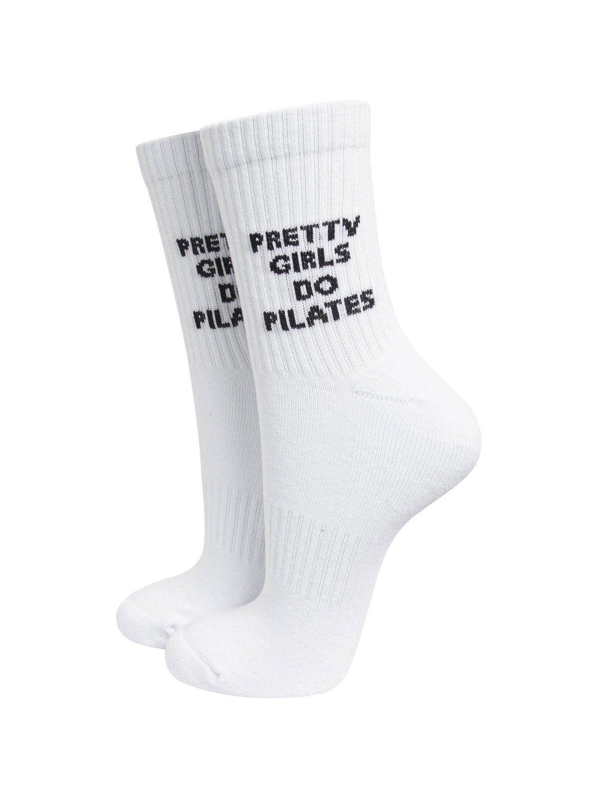 Pretty-Girls-Do-Pilates-Organic-Cotton-Sports-Socks-in-White-On-Mannequin