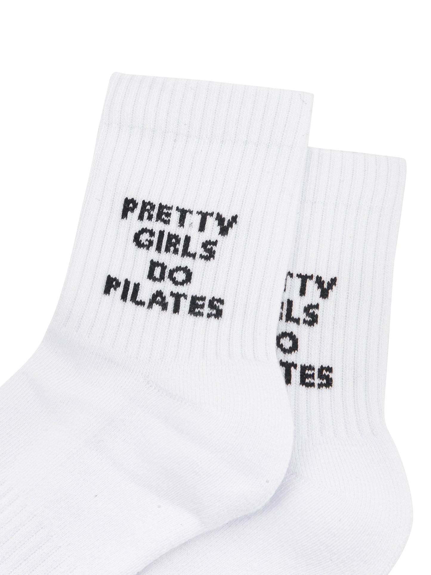 Pretty-Girls-Do-Pilates-Organic-Cotton-Sports-Socks-in-White-Close-Up