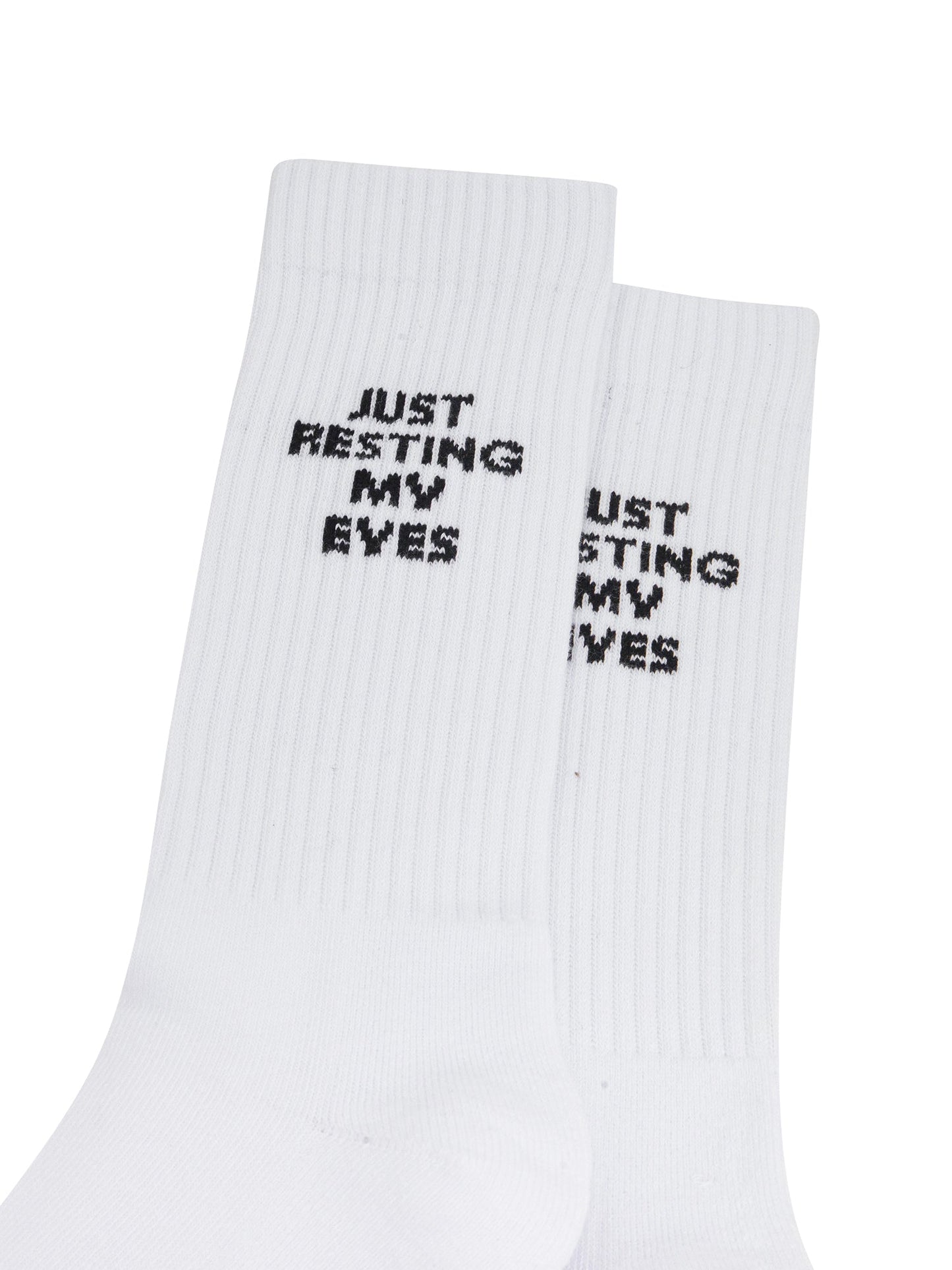 Just-Resting-My-Eyes-Organic-Cotton-Sports-Socks-in-White-Close-Up