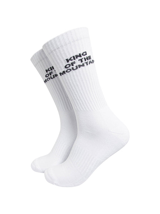 King-Of-The-Mountain-Organic-Cotton-Sports-Socks-in-White-On-Mannequin