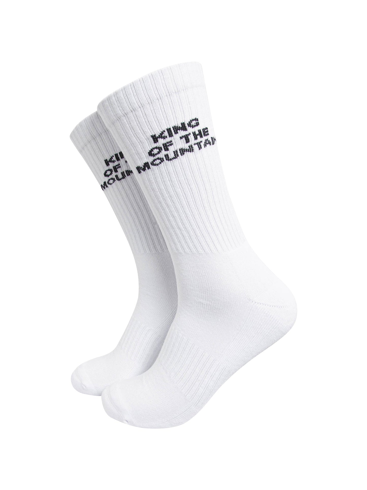 King-Of-The-Mountain-Organic-Cotton-Sports-Socks-in-White-On-Mannequin