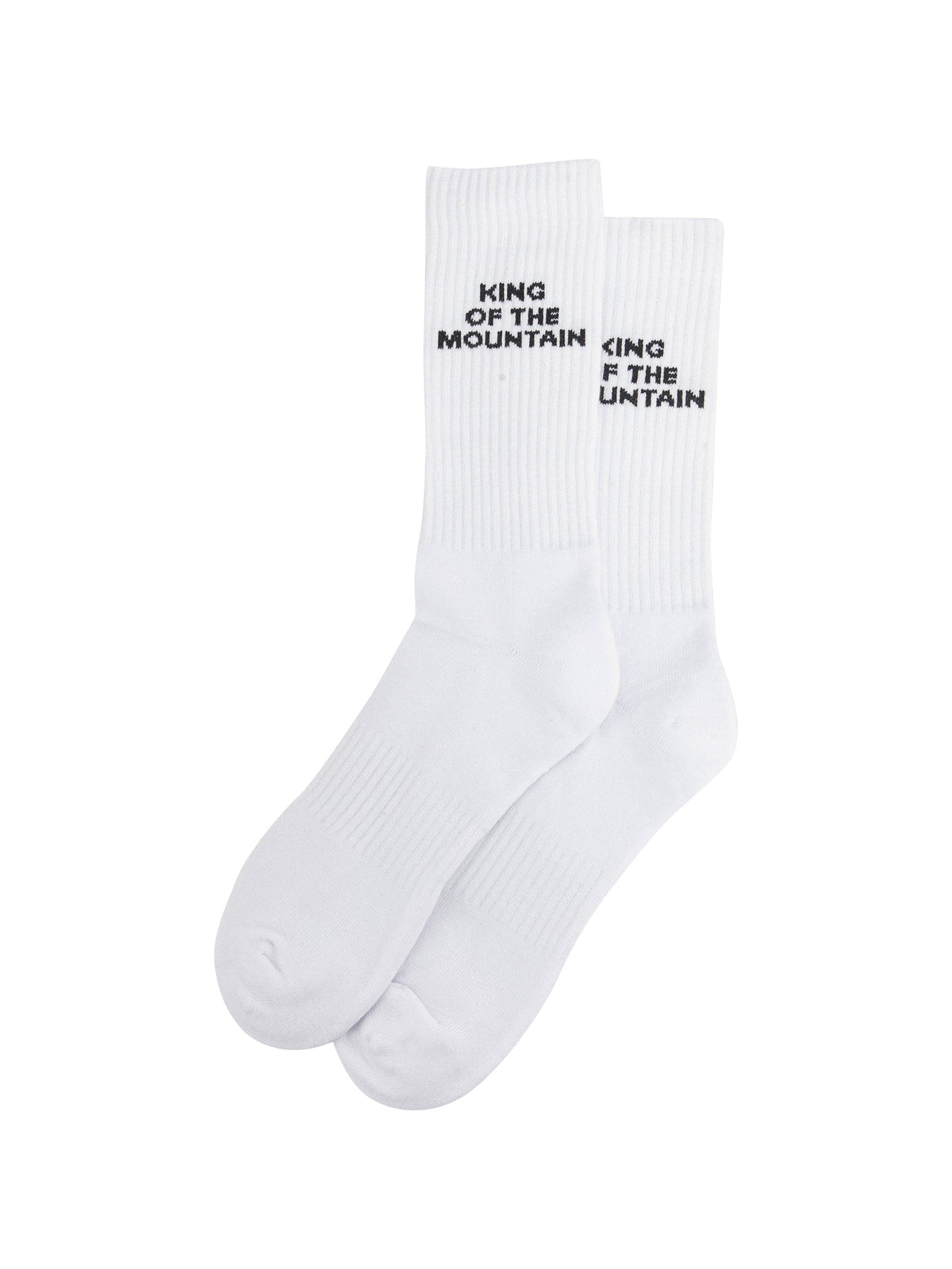 King-Of-The-Mountain-Organic-Cotton-Sports-Socks-in-White-Laid-Flat