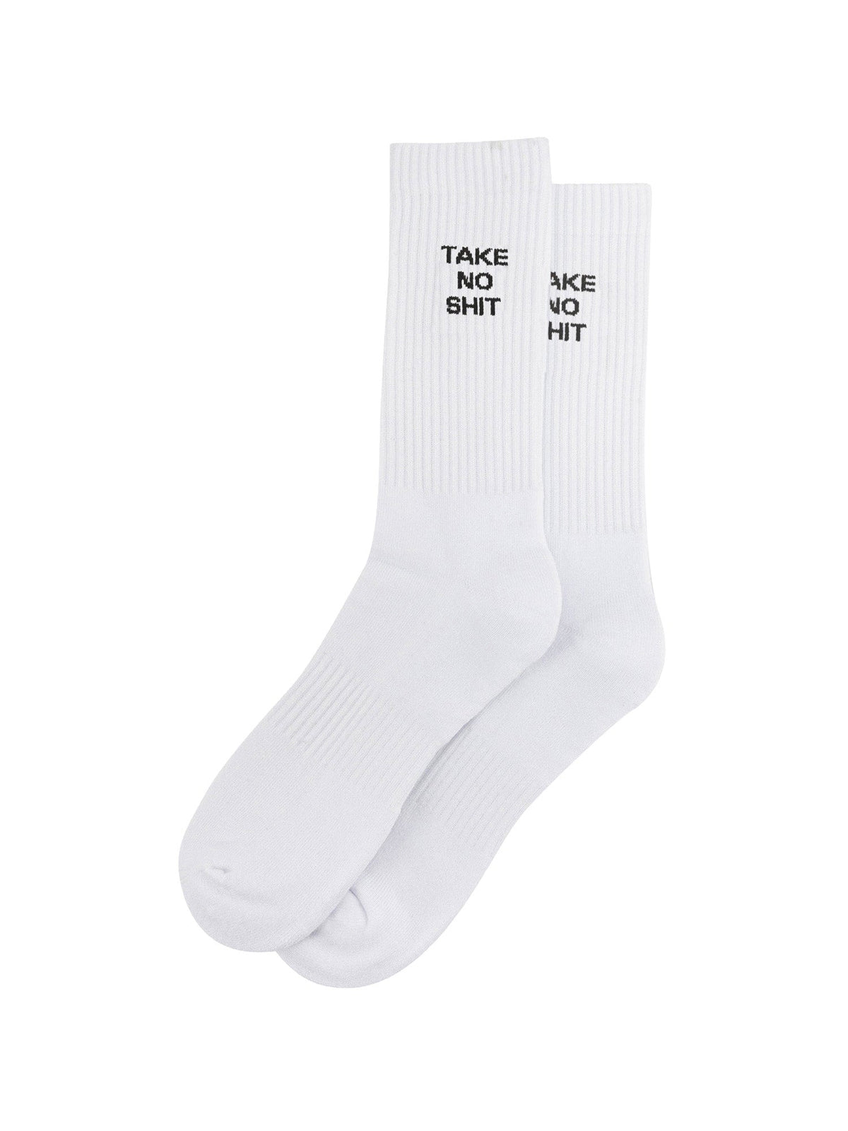Take-No-Shit-Organic-Cotton-Sports-Socks-in-White-Laid-Flat