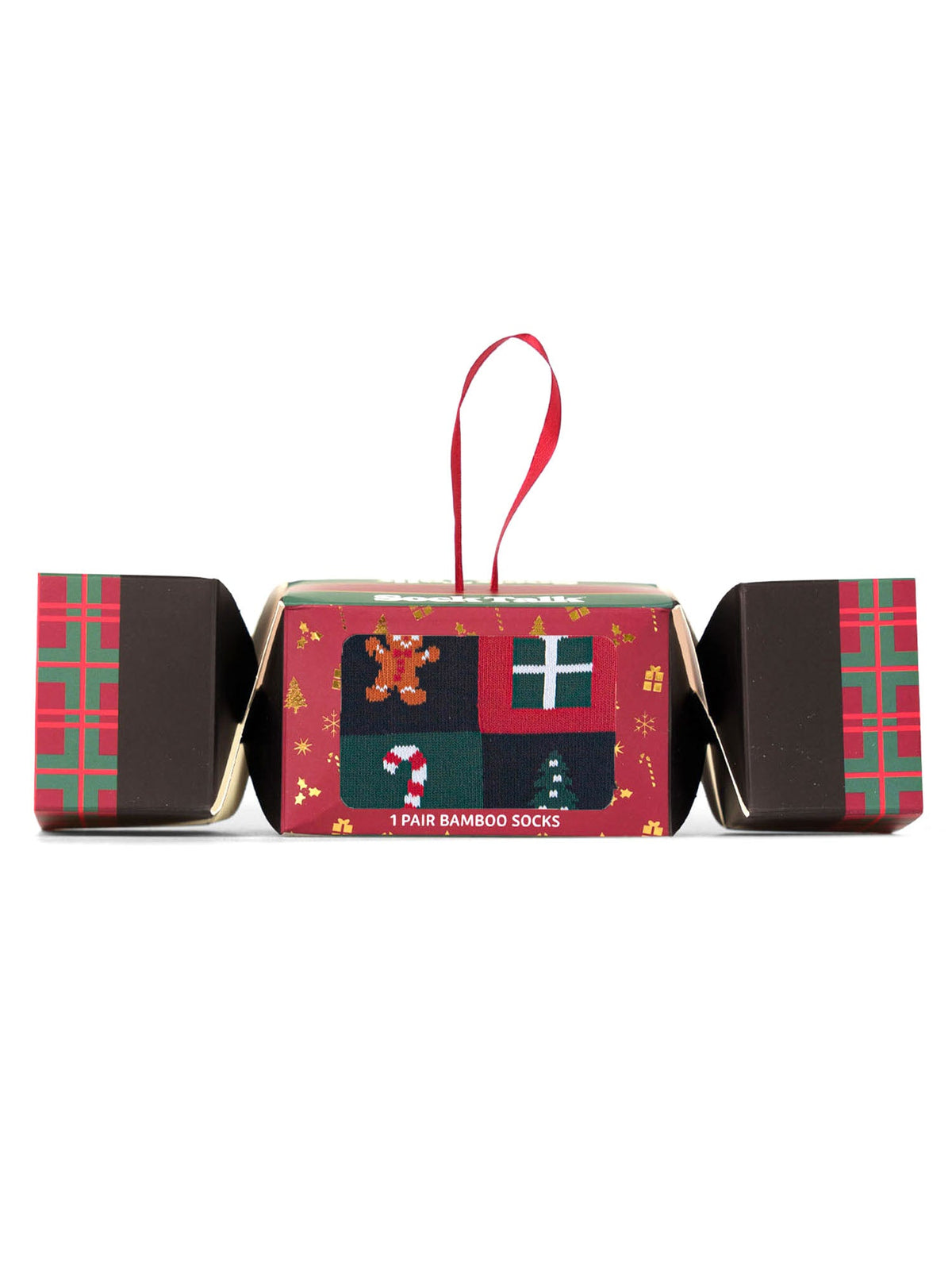 Christmas-Treat-Squares-Bamboo-Crew-Socks-Christmas-Cracker-Gift-Box-in-Black