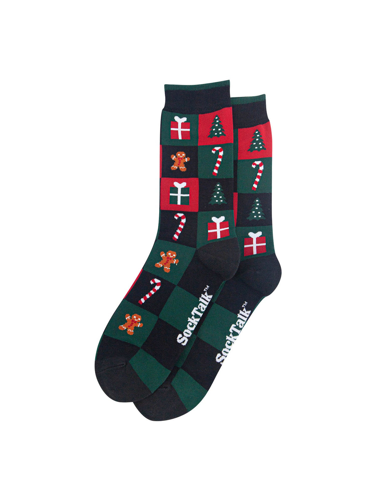 Christmas-Treat-Squares-Bamboo-Crew-Socks-Christmas-Cracker-Gift-Box-in-Black