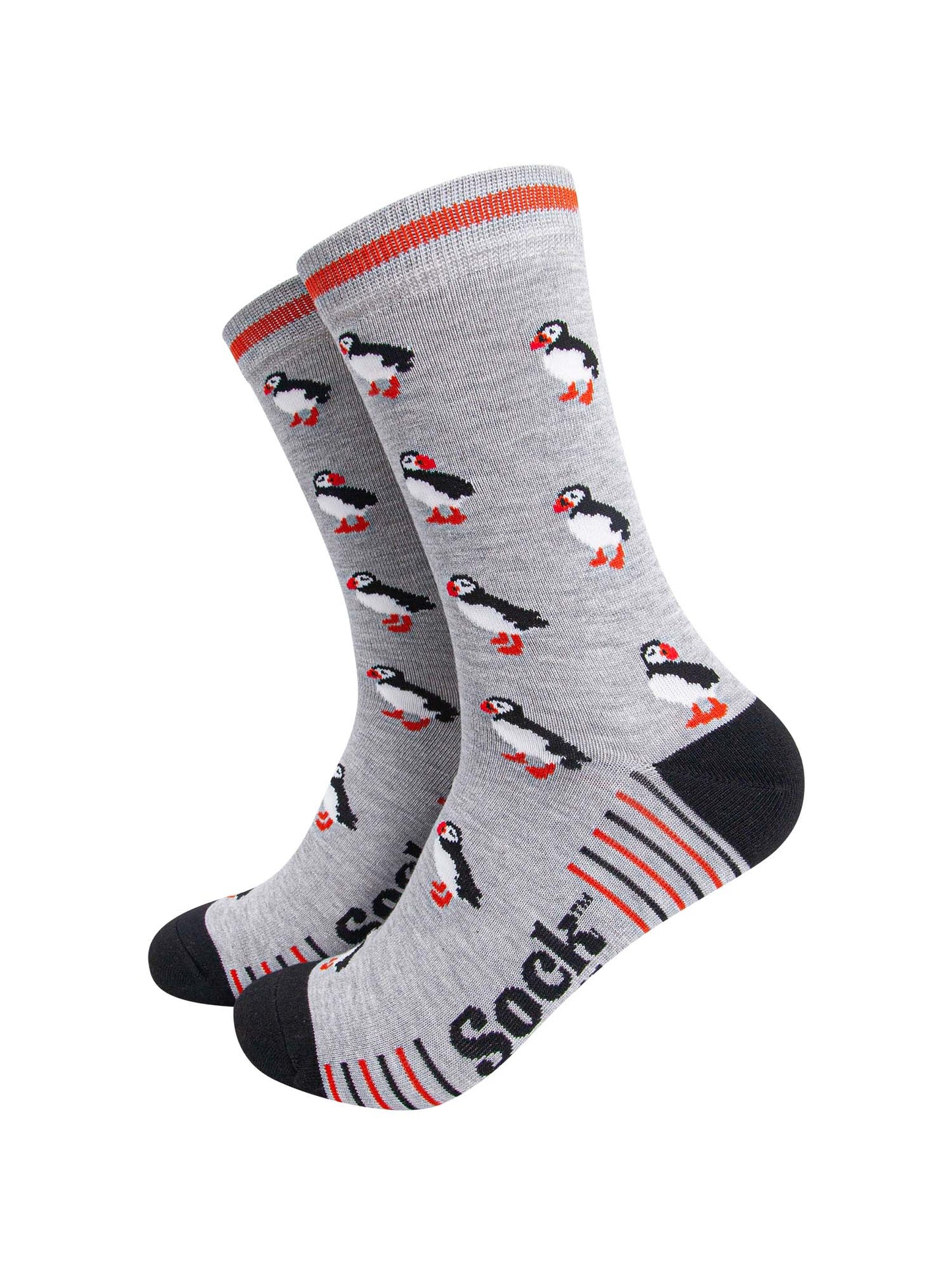 mens-bamboo-socks-light-grey-black-puffins-seabirds