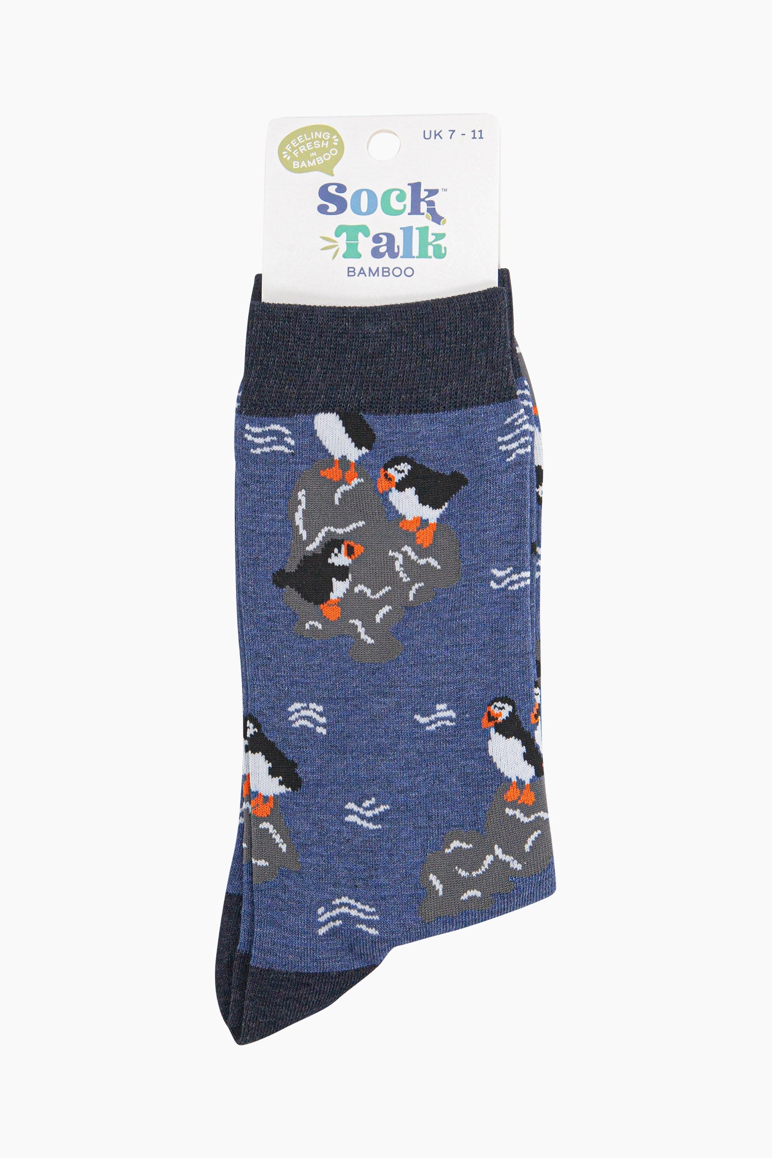 mens-bamboo-socks-denim-blue-puffins-on-rocks-in-sock-talk-packaging-uk-size-7-11