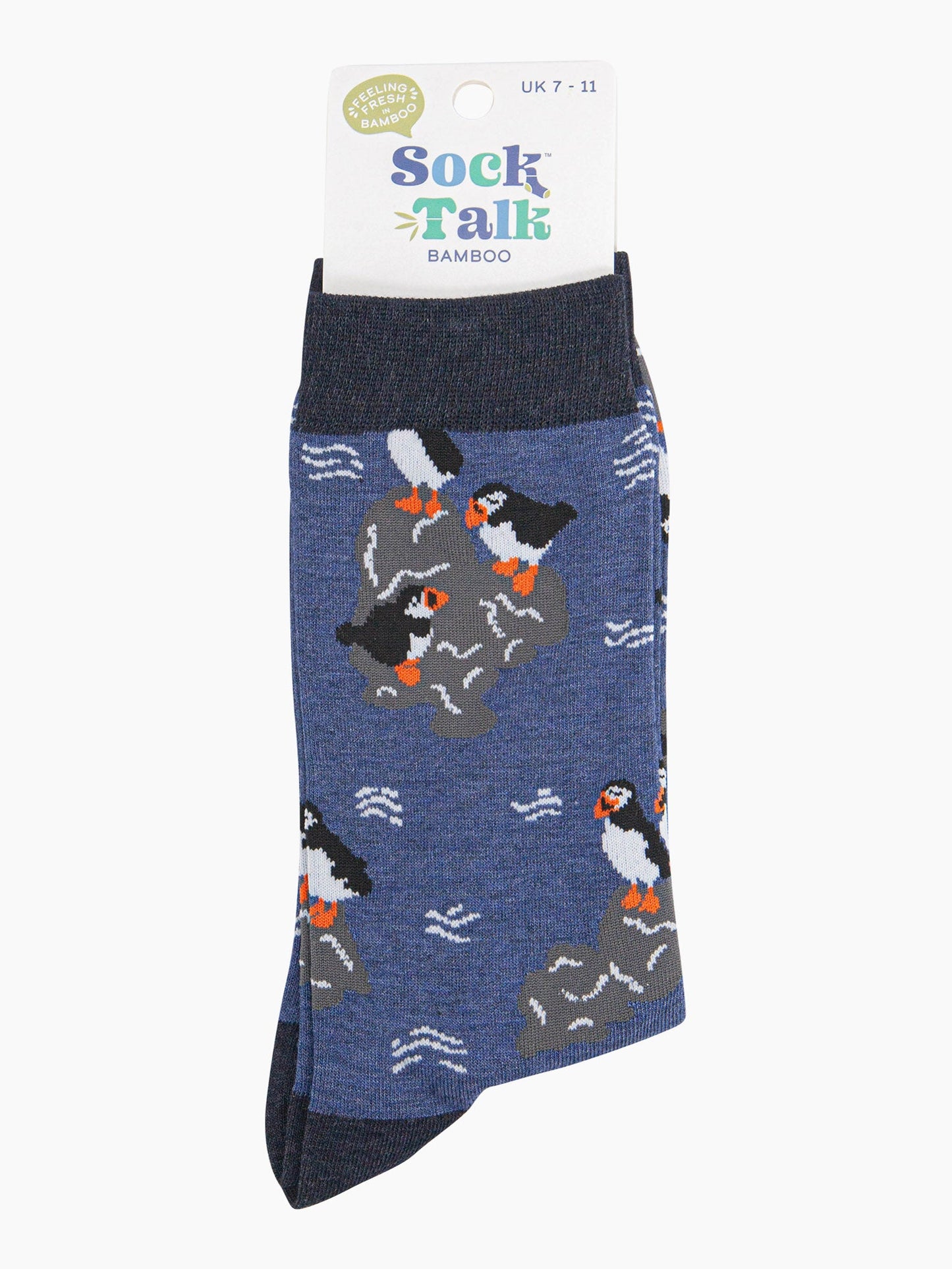 mens-bamboo-socks-denim-blue-puffins-on-rocks-in-sock-talk-packaging-uk-size-7-11