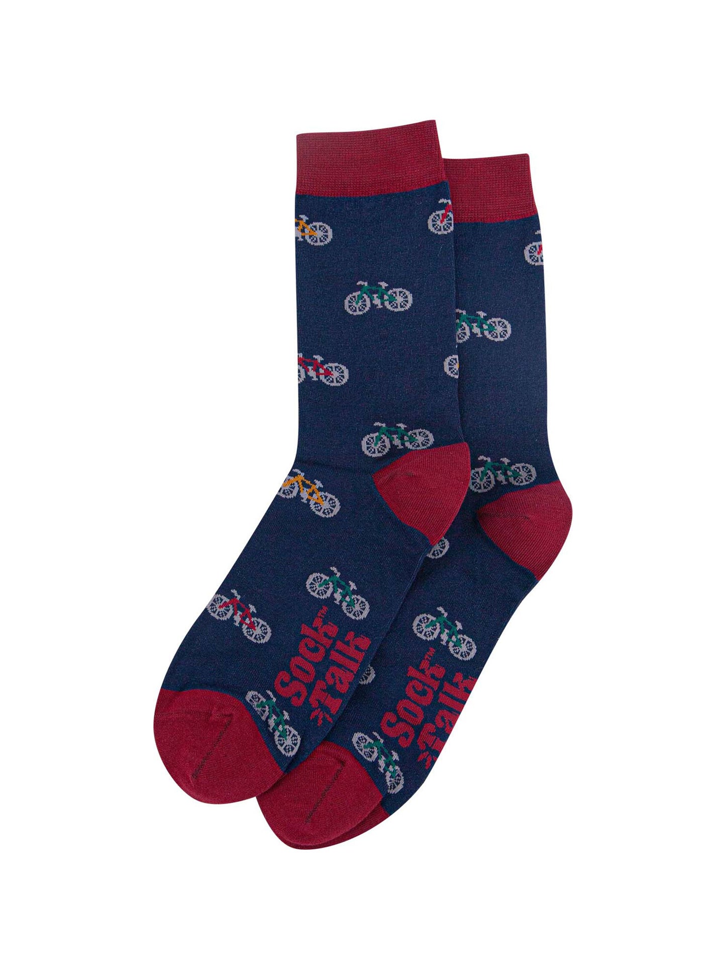 Men's Mountain Bike Print Socks in Navy Blue