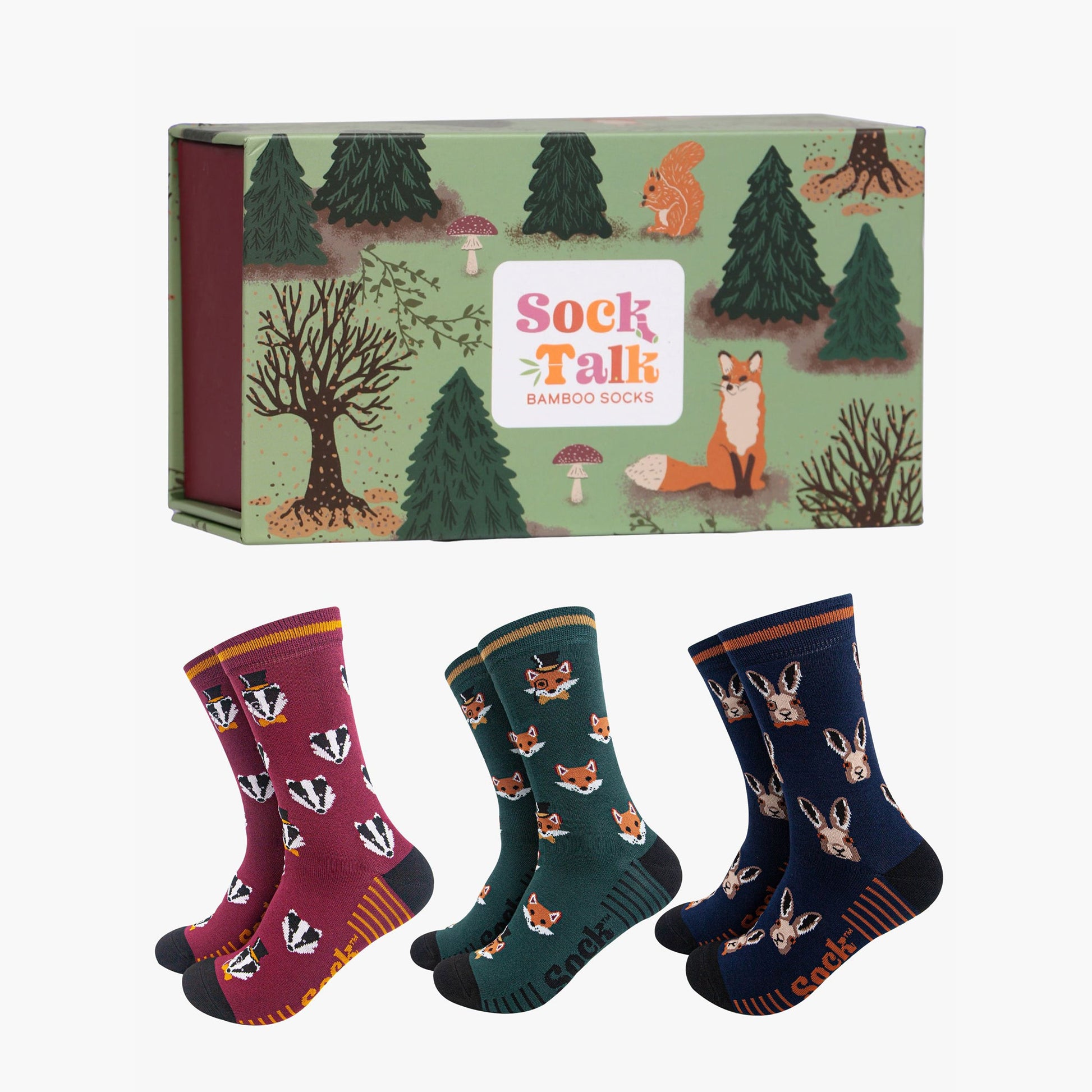 mens-socks-gift-box-navy-woodland-animal-dapper-monocles